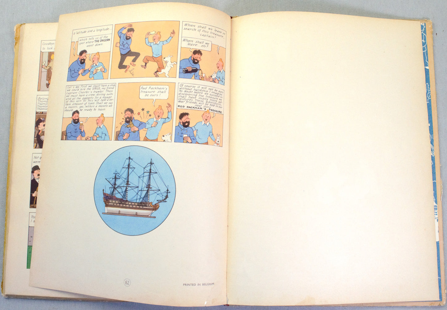 The Secret of the Unicorn: Rare 1952 Casterman 1st UK Medallion Edition HB Tintin Book EO