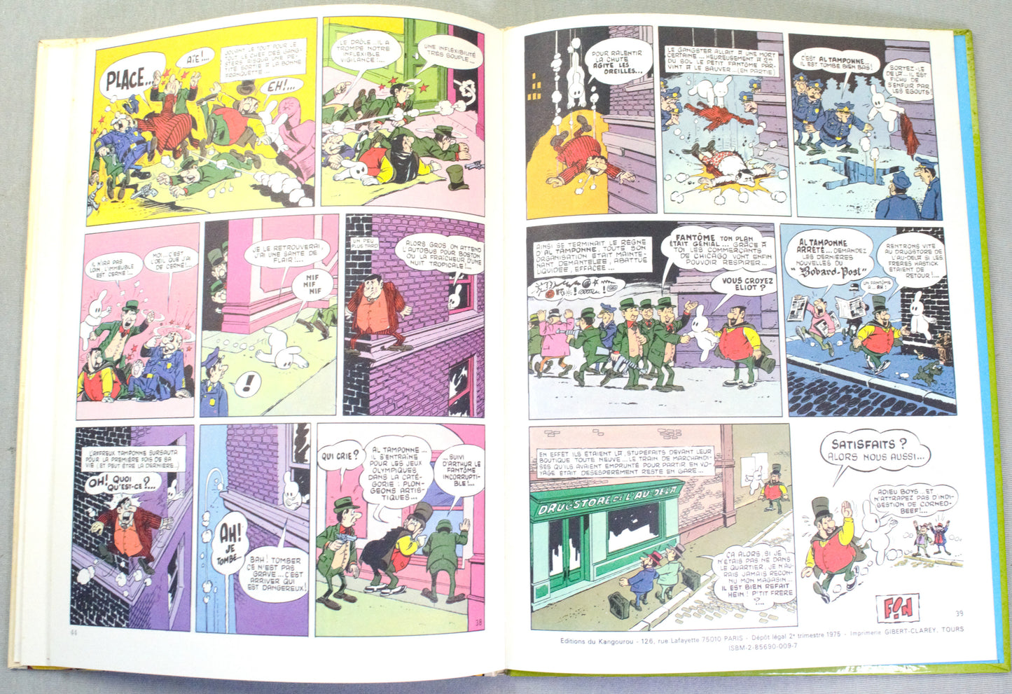 Arthur Le Fantome et Les Incorruptibles Comic Book - 1975 French Hardback 1st Edition Du Kangourou Cézard
