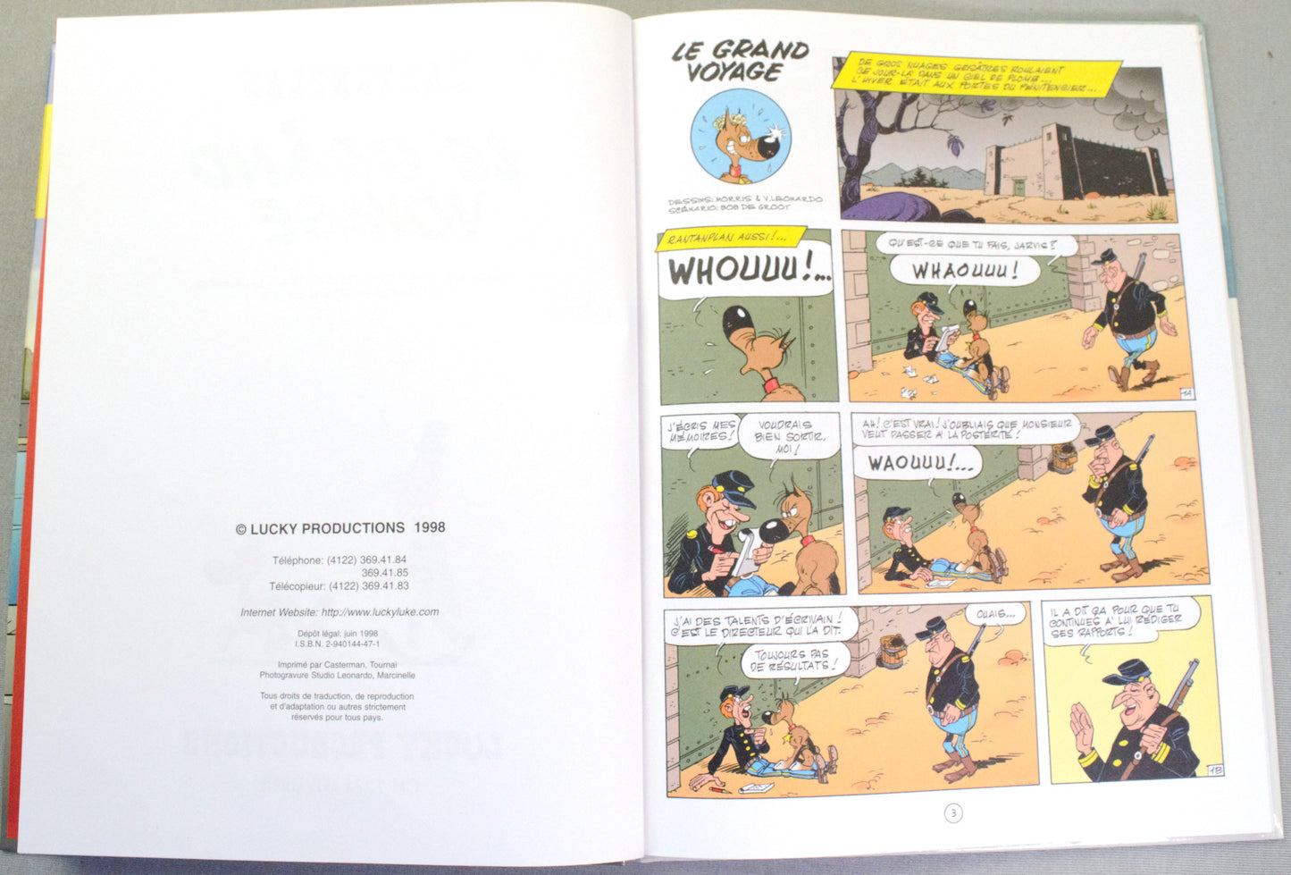Lucky Luke Le Grand Voyage HB 1998 French 1st Edition Morris & Groot Rantanplan