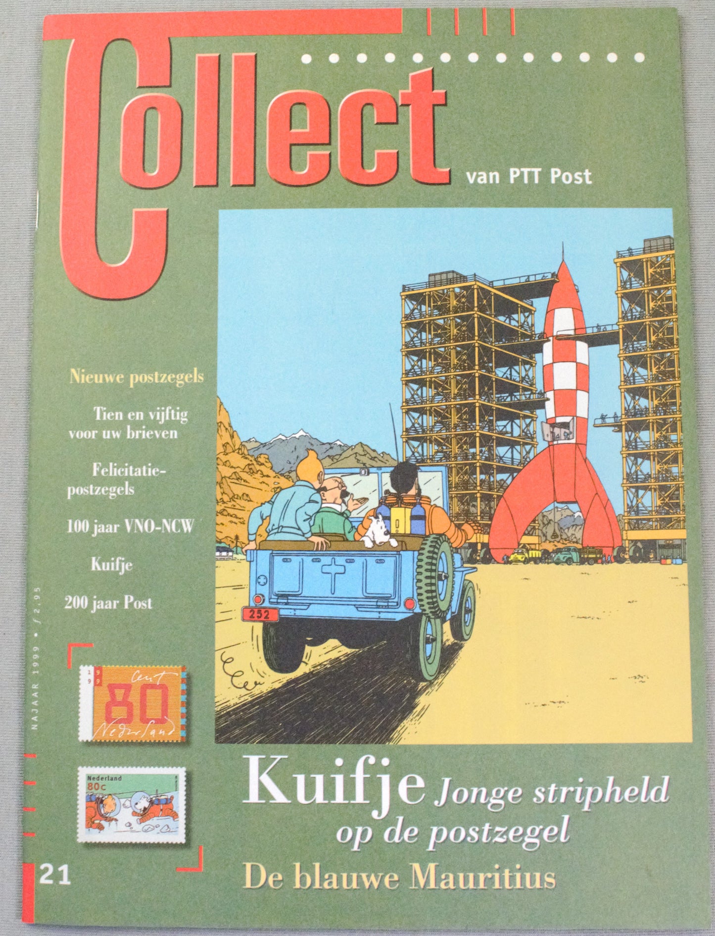 Collect 21 Van PPT Post Dutch Magazine Tintin Kuifje Jonge stripheld op de postzegel 1999 1st Edition EO