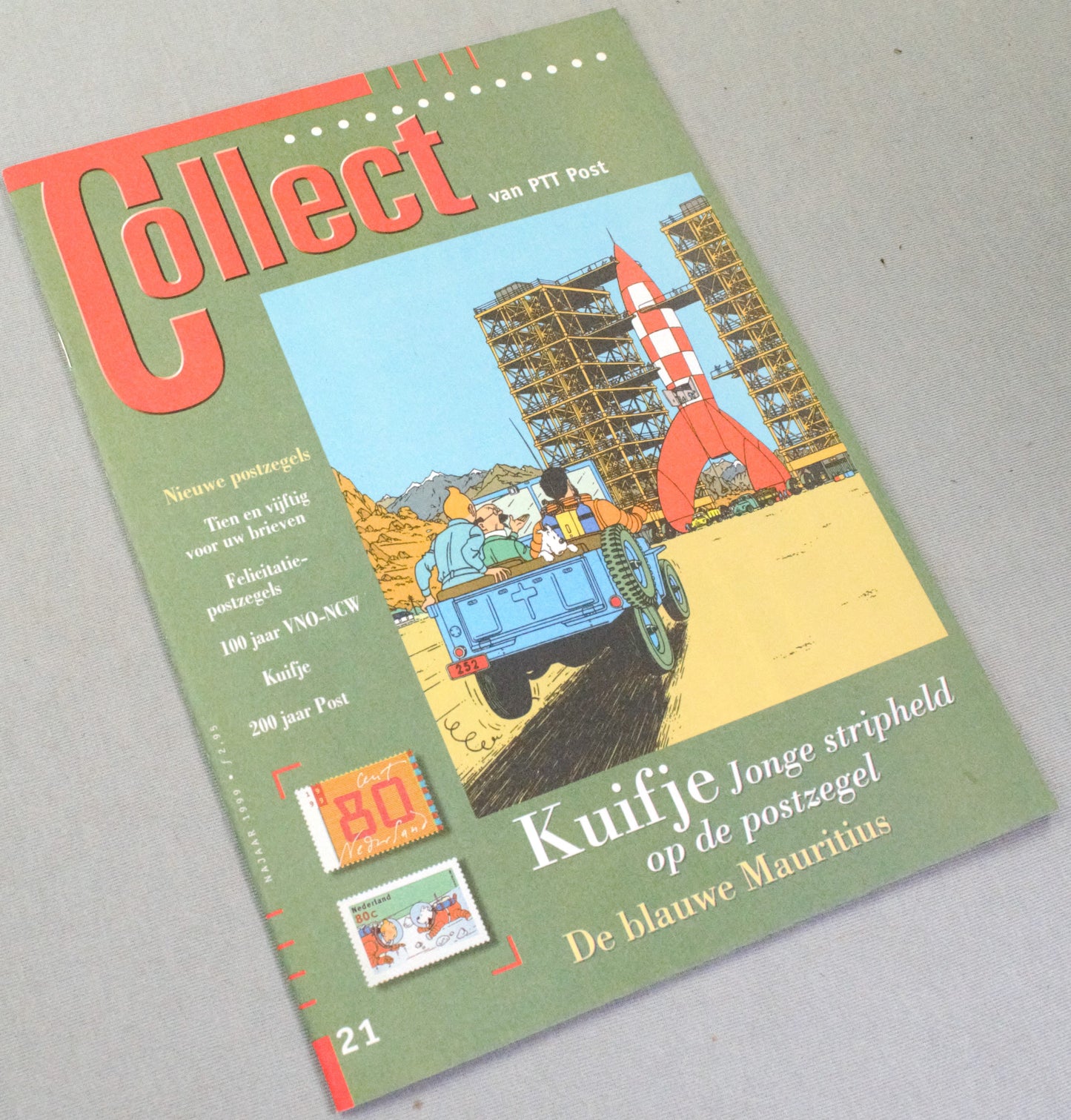 Collect 21 Van PPT Post Dutch Magazine Tintin Kuifje Jonge stripheld op de postzegel 1999 1st Edition EO