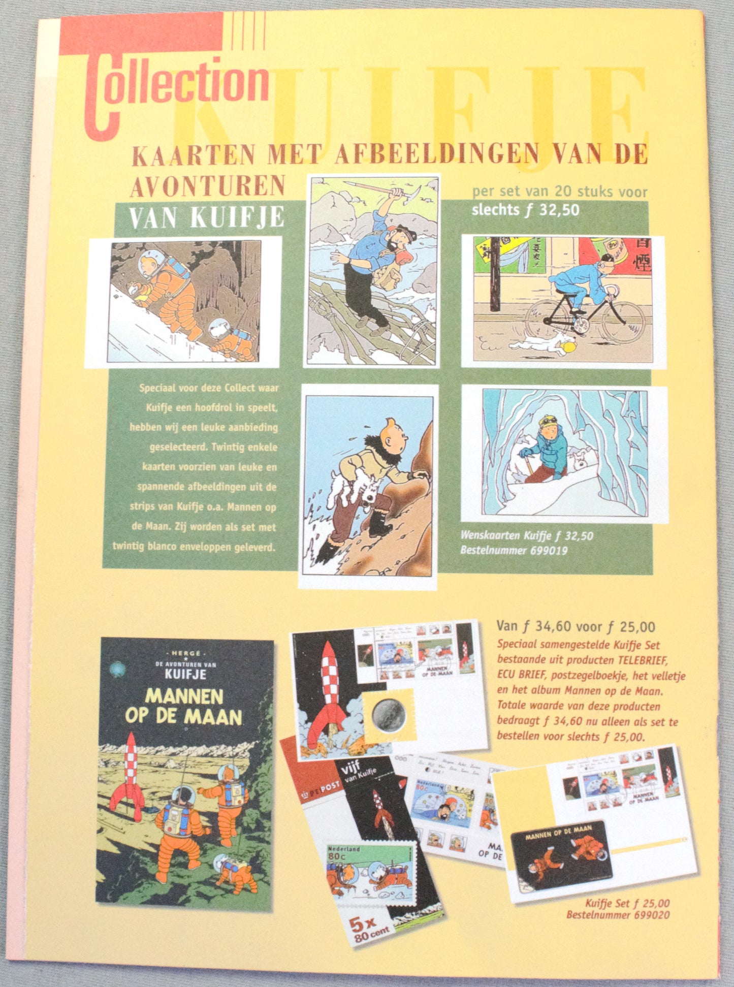 Collect 21 Van PPT Post Dutch Magazine Tintin Kuifje Jonge stripheld op de postzegel 1999 1st Edition EO
