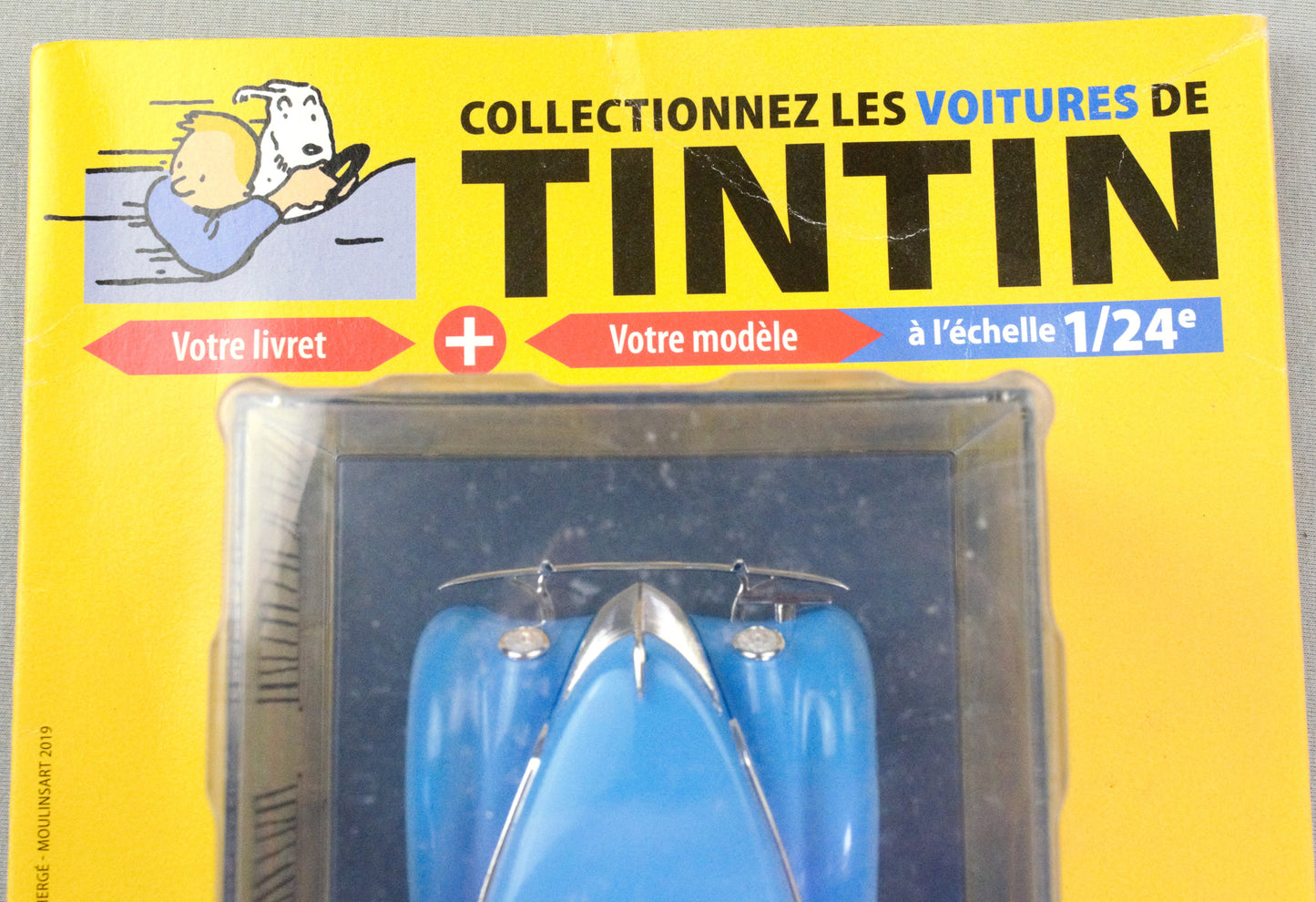 HACHETTE Tintin Car 1/24 #58 Charlet Blue Taxi Calculus Affair Rare Model Voitur