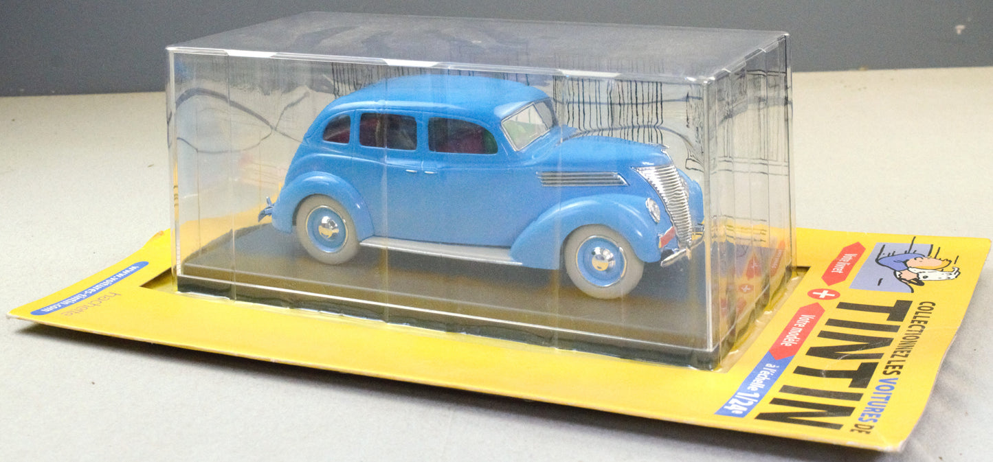HACHETTE Tintin Car 1/24 #58 Charlet Blue Taxi Calculus Affair Rare Model Voitur