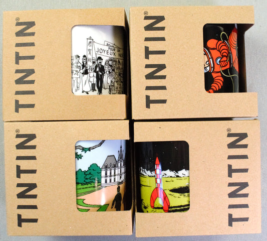 Moulinsart Tintin Scene Mugs x4 Moon/Mansion 2022 BUY INDIVIDUALLY Cups