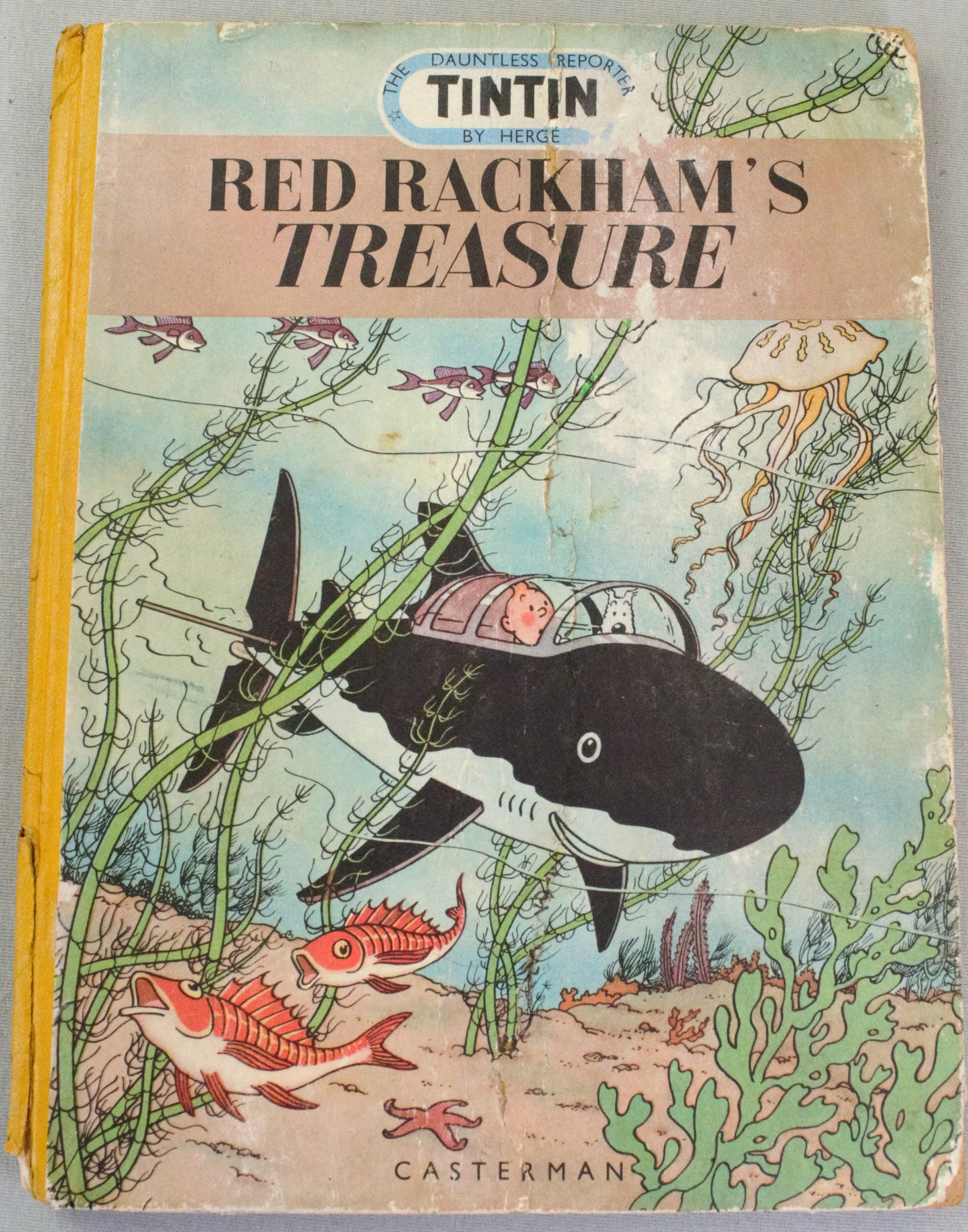 Red Rackhams Treasure: Rare 1952 Casterman 1st UK Medallion Edition HB Tintin Book EO