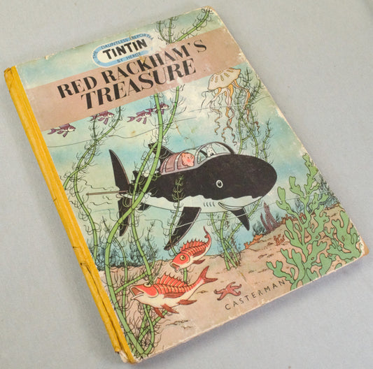 Red Rackhams Treasure: Rare 1952 Casterman 1st UK Medallion Edition HB Tintin Book EO