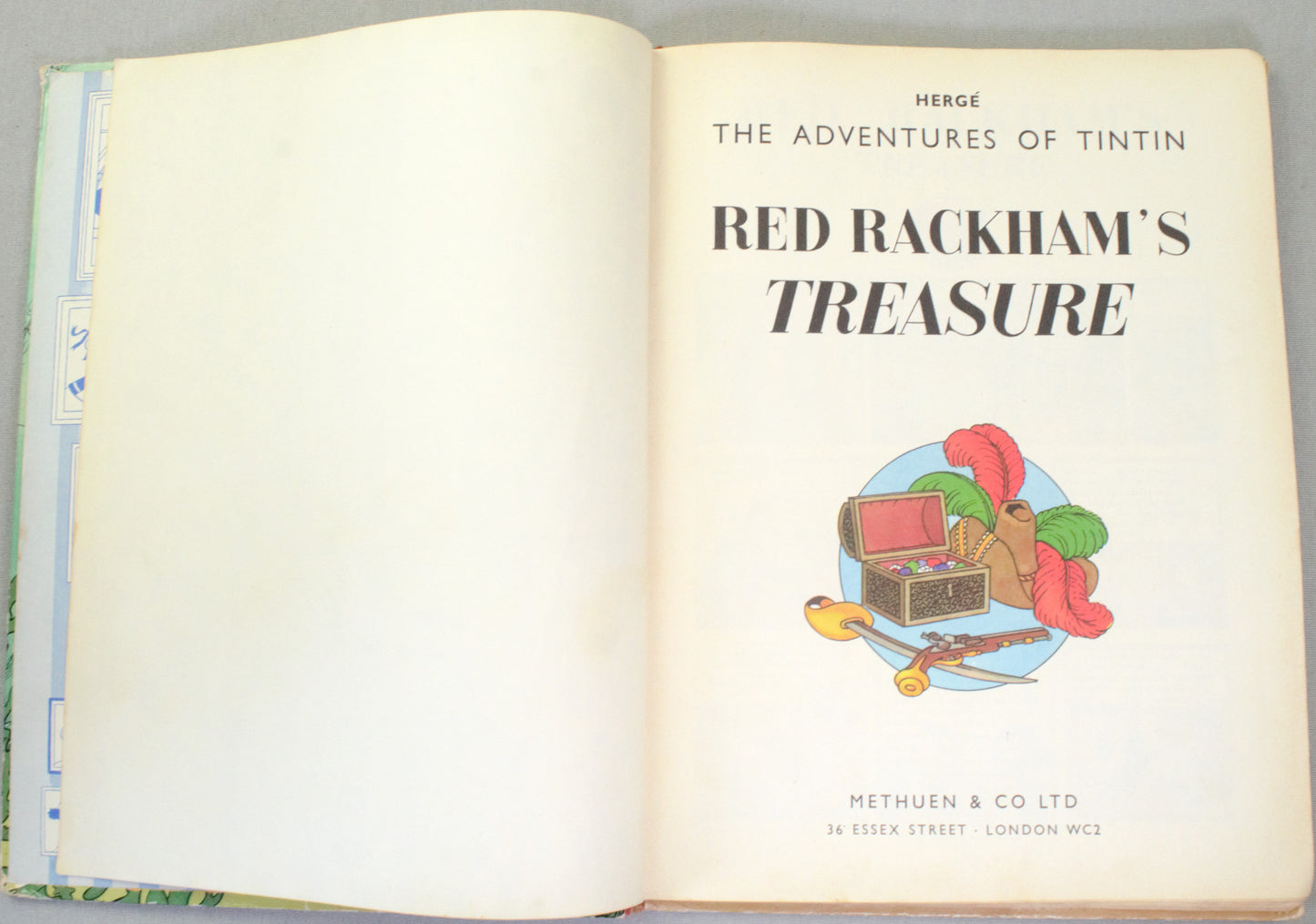 Red Rackham's Treasure - Methuen 1959 UK 1st Edition Hardback Tintin book by Herge EO