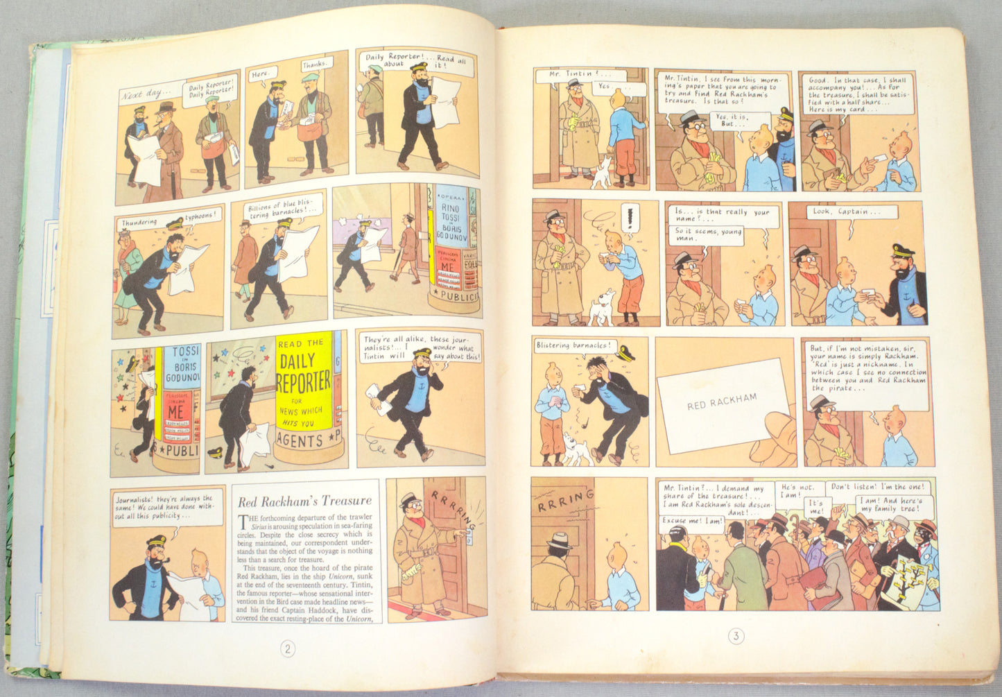 Red Rackham's Treasure - Methuen 1959 UK 1st Edition Hardback Tintin book by Herge EO