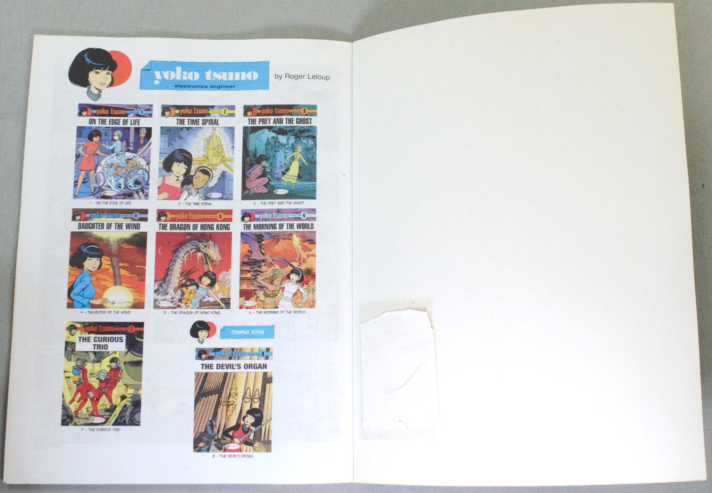 Yoko Tsuno Volume 7 (DEFECTED) The Curious Trio Cinebook Paperback Comic Book by R. Leloup