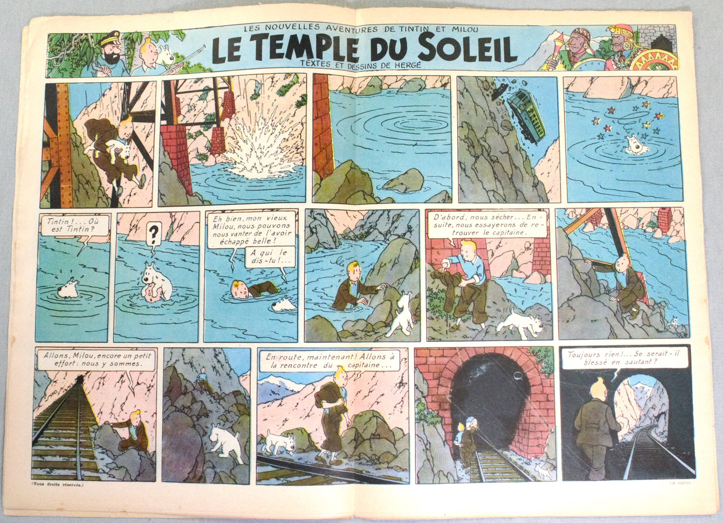 JOURNAL TINTIN Issue 14 1947 Herge Cover Edition Originale Vintage Comic EO