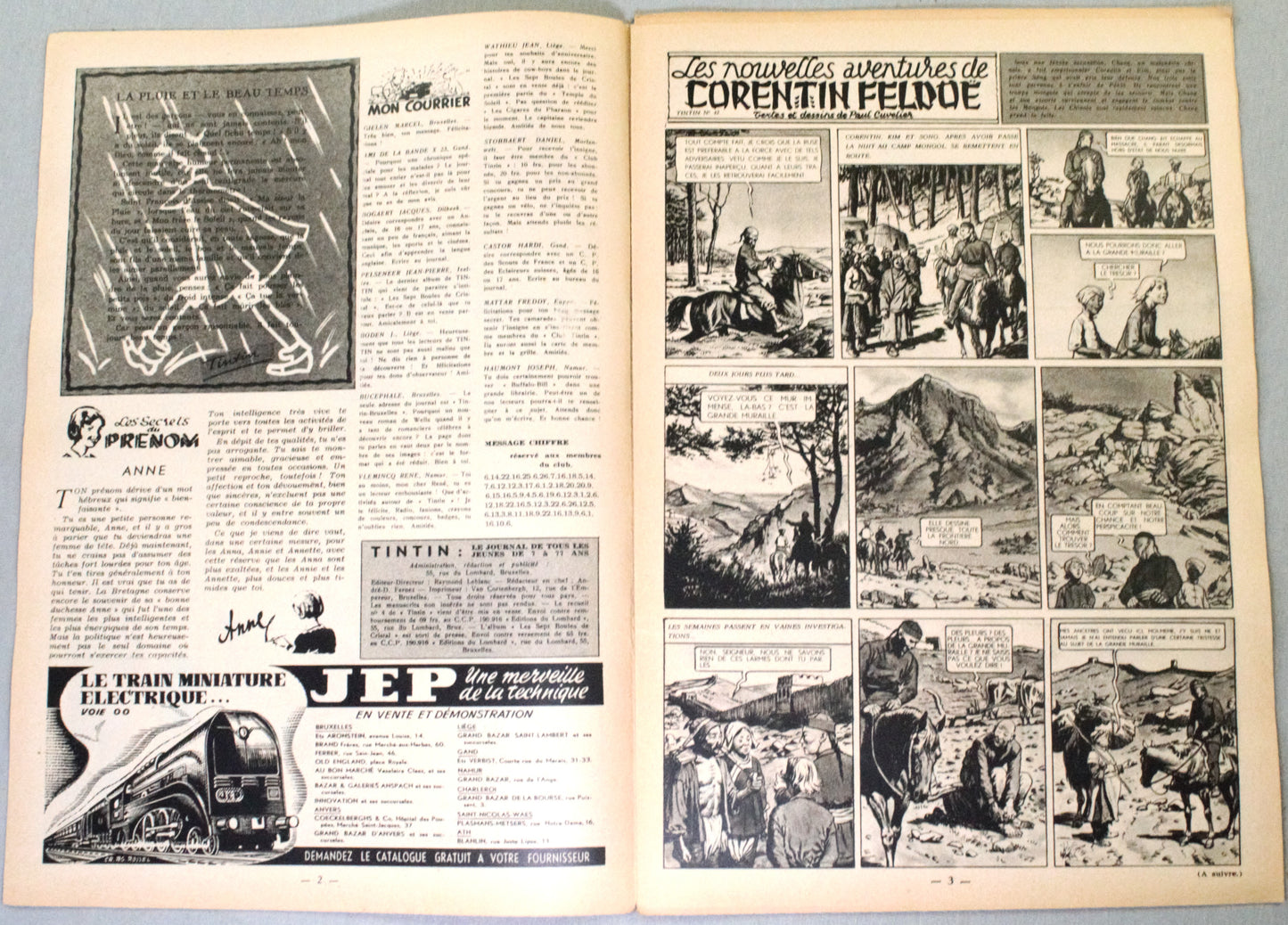JOURNAL TINTIN Issue 47: 1948 Herge Cover Edition Vintage Comic EO Couverture