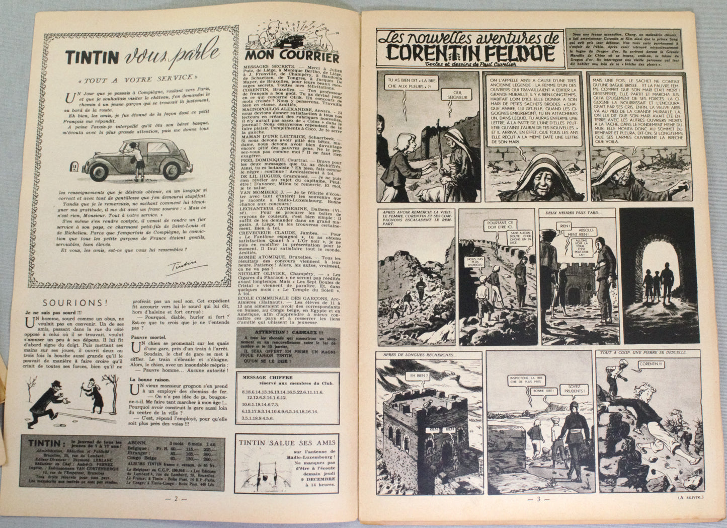 Journal Tintin Issue 50: 1948 Herge Cover Edition Vintage Comic EO Couverture