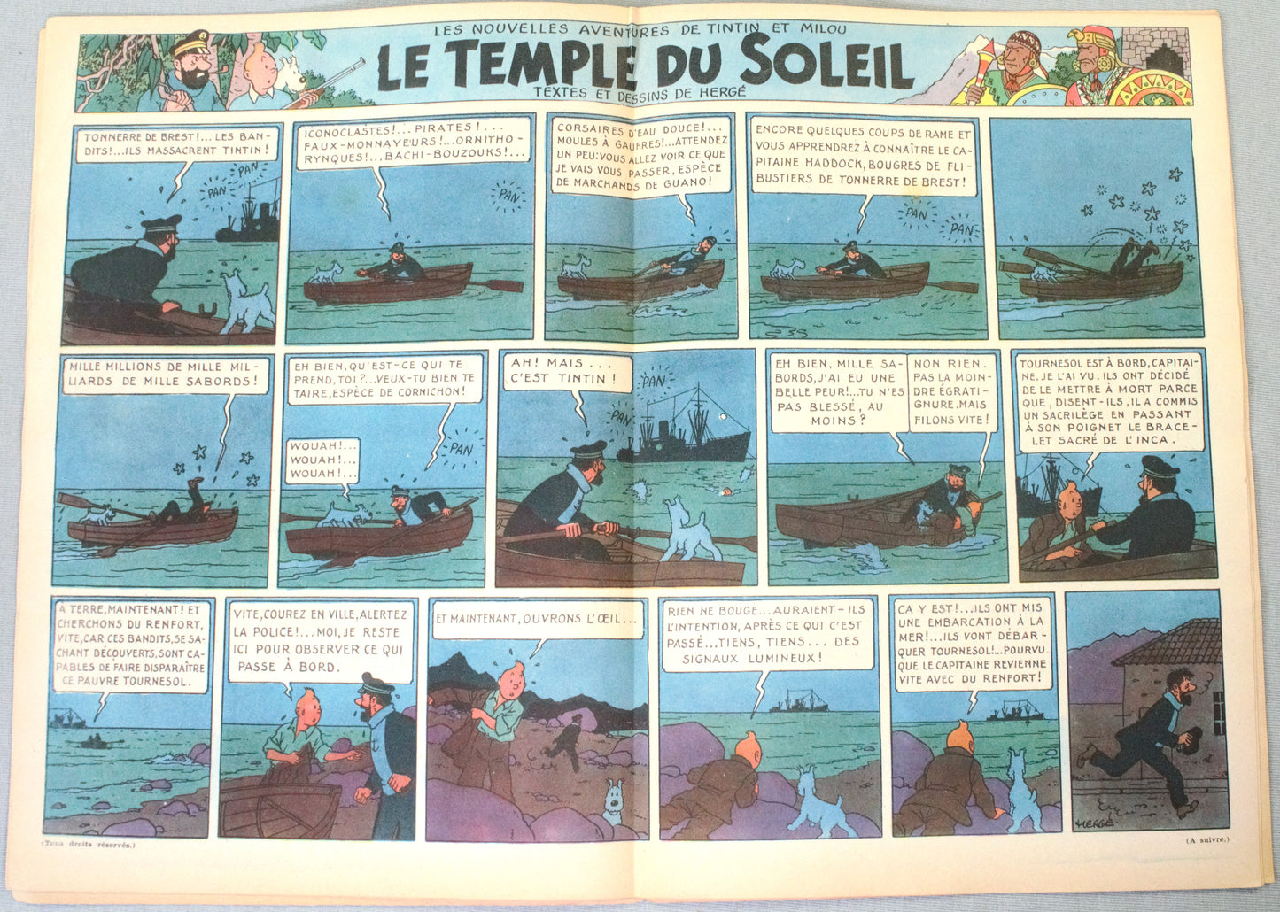 Journal Tintin Issue 7: 1947 Herge Cover Edition HB Vintage Comic EO Couverture
