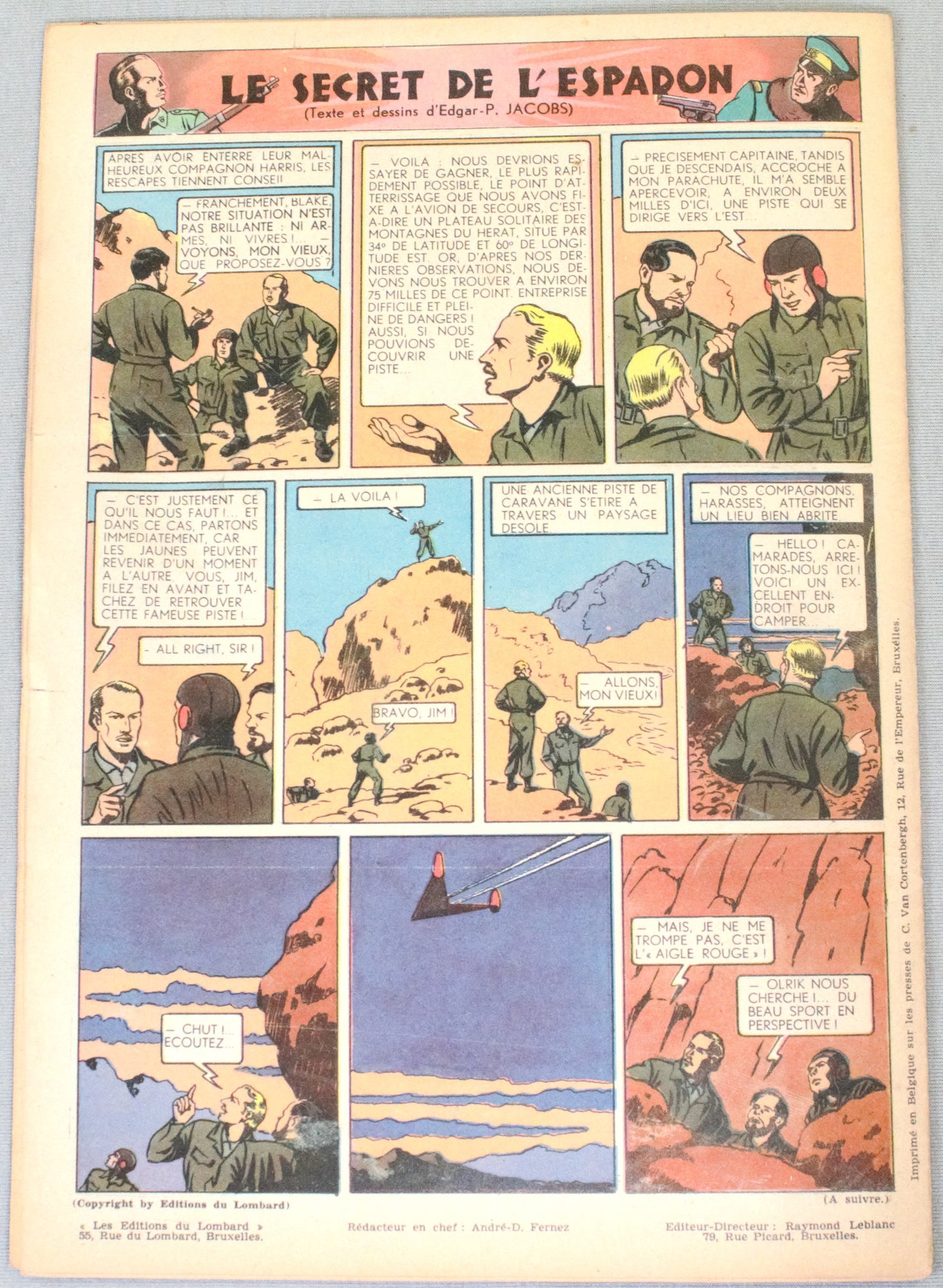 Journal Tintin Issue 7: 1947 Herge Cover Edition HB Vintage Comic EO Couverture