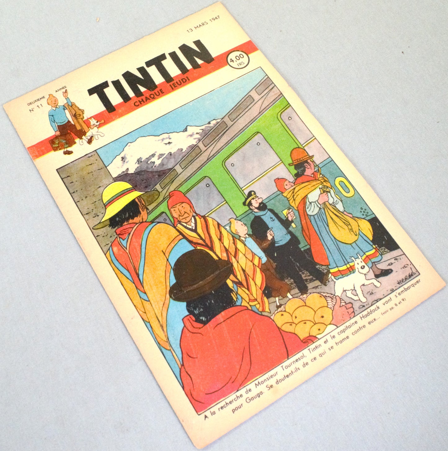 Journal Tintin Issue 11: 1947 Herge Cover Edition Originale Vintage Comic EO