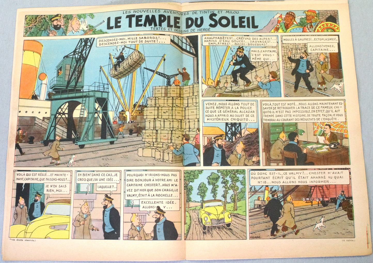JOURNAL TINTIN Issue 9 1946 Herge Cover Edition Originale PB Vintage Comic EO
