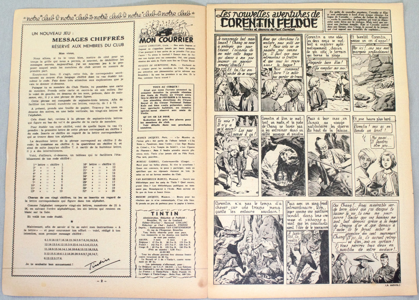 Journal Tintin Issue 4: 1948 Herge Cover Edition Vintage Comic EO Couverture