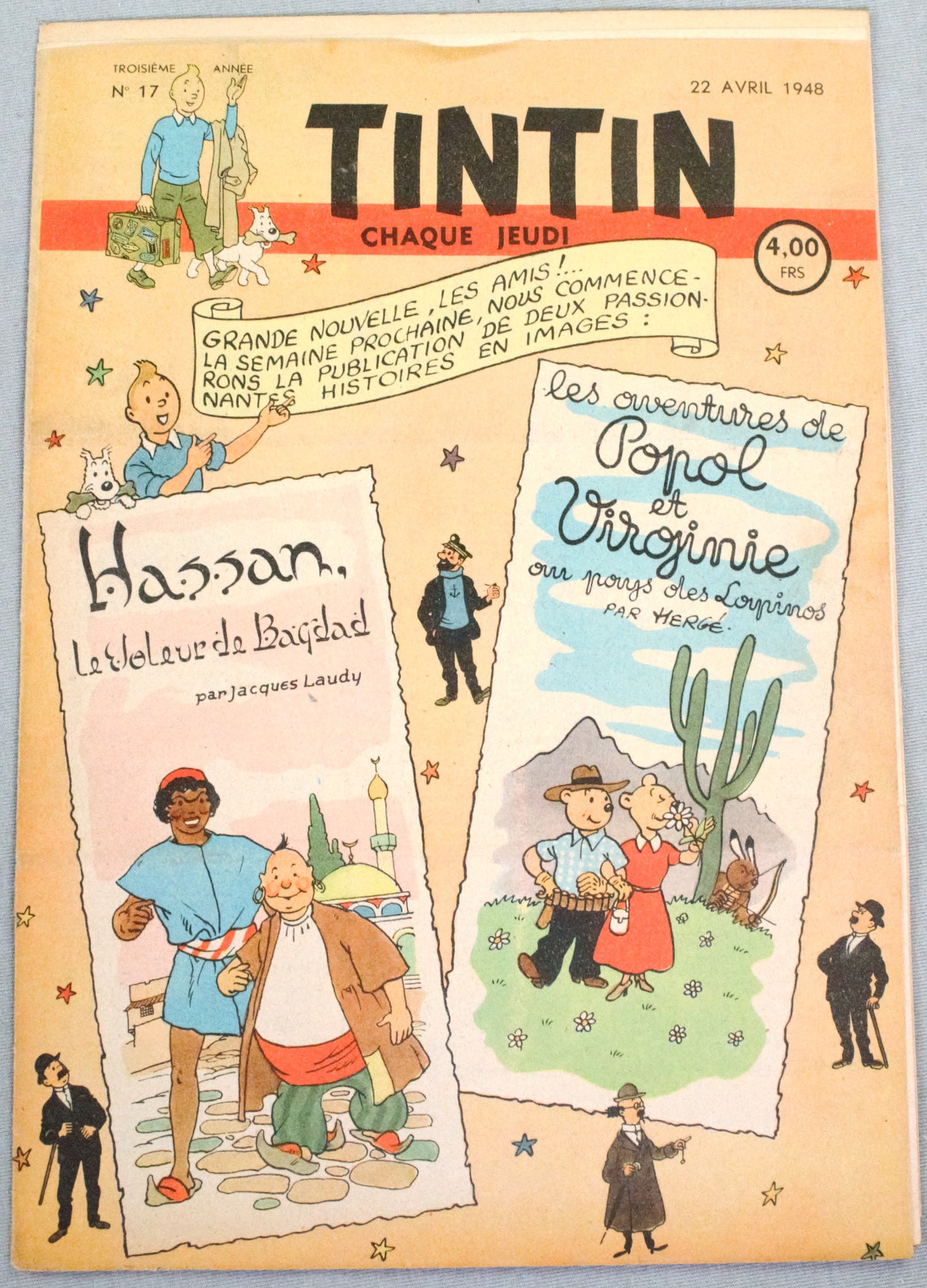 Journal Tintin Issue 17: 1948 Herge Cover Edition Originale Vintage Comic EO