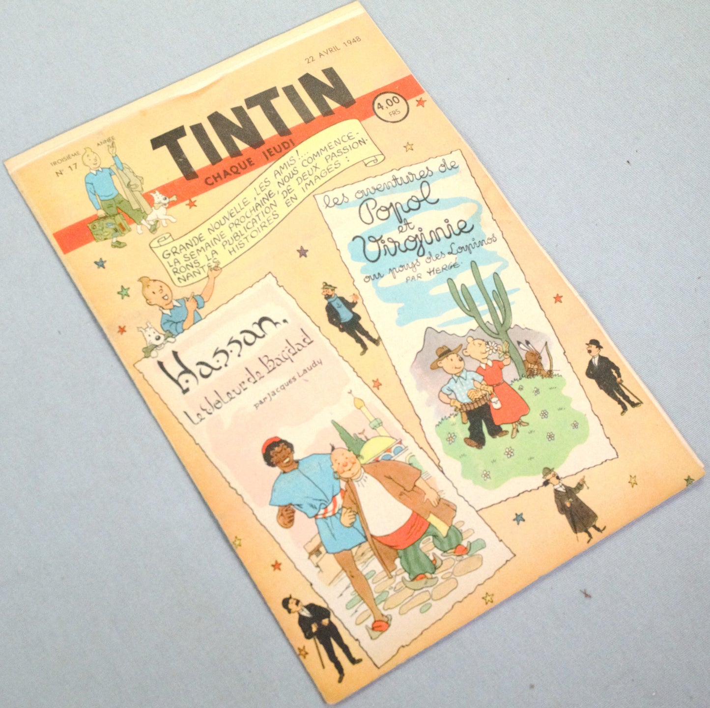 Journal Tintin Issue 17: 1948 Herge Cover Edition Originale Vintage Comic EO