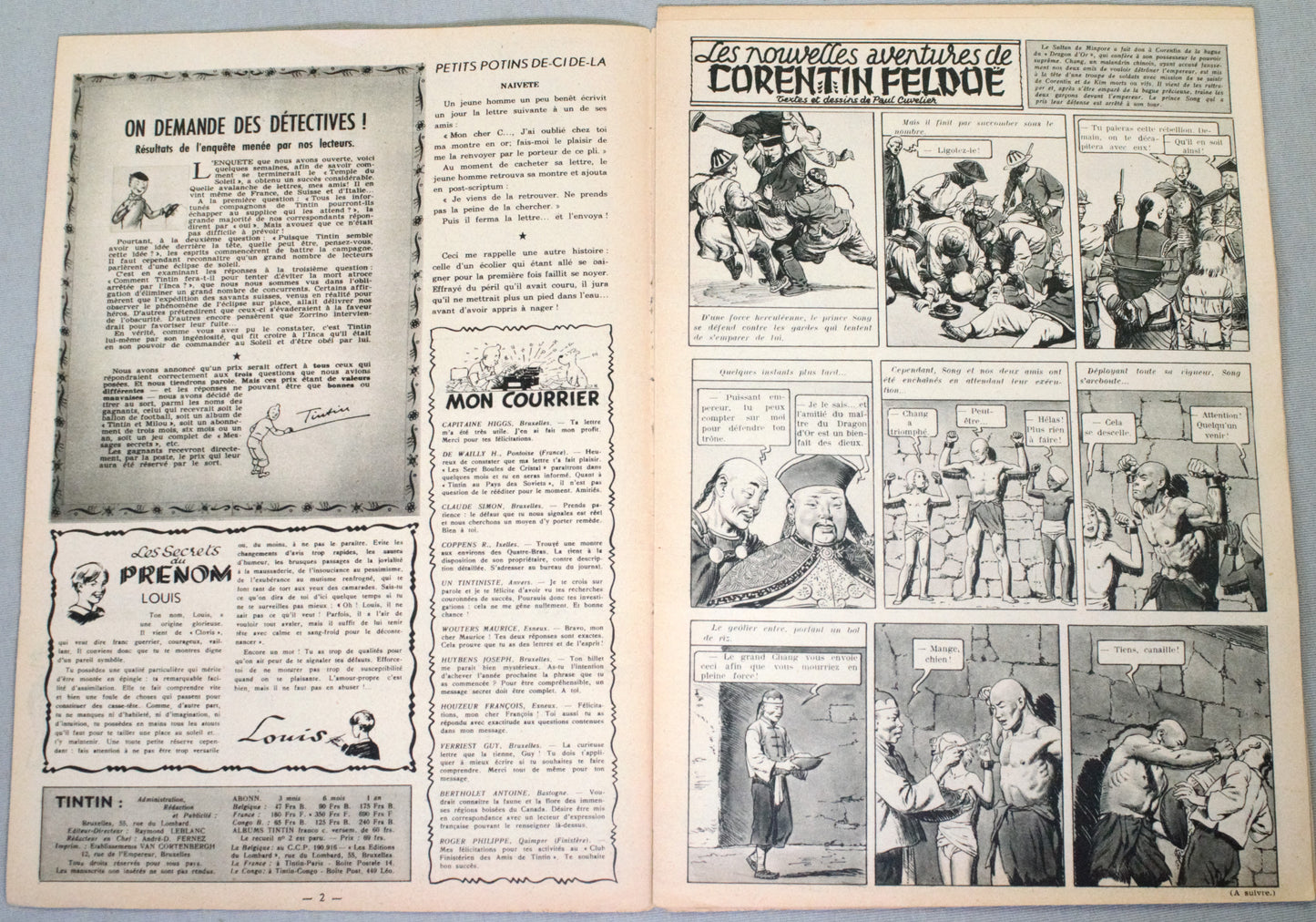 Journal Tintin Issue 17: 1948 Herge Cover Edition Originale Vintage Comic EO