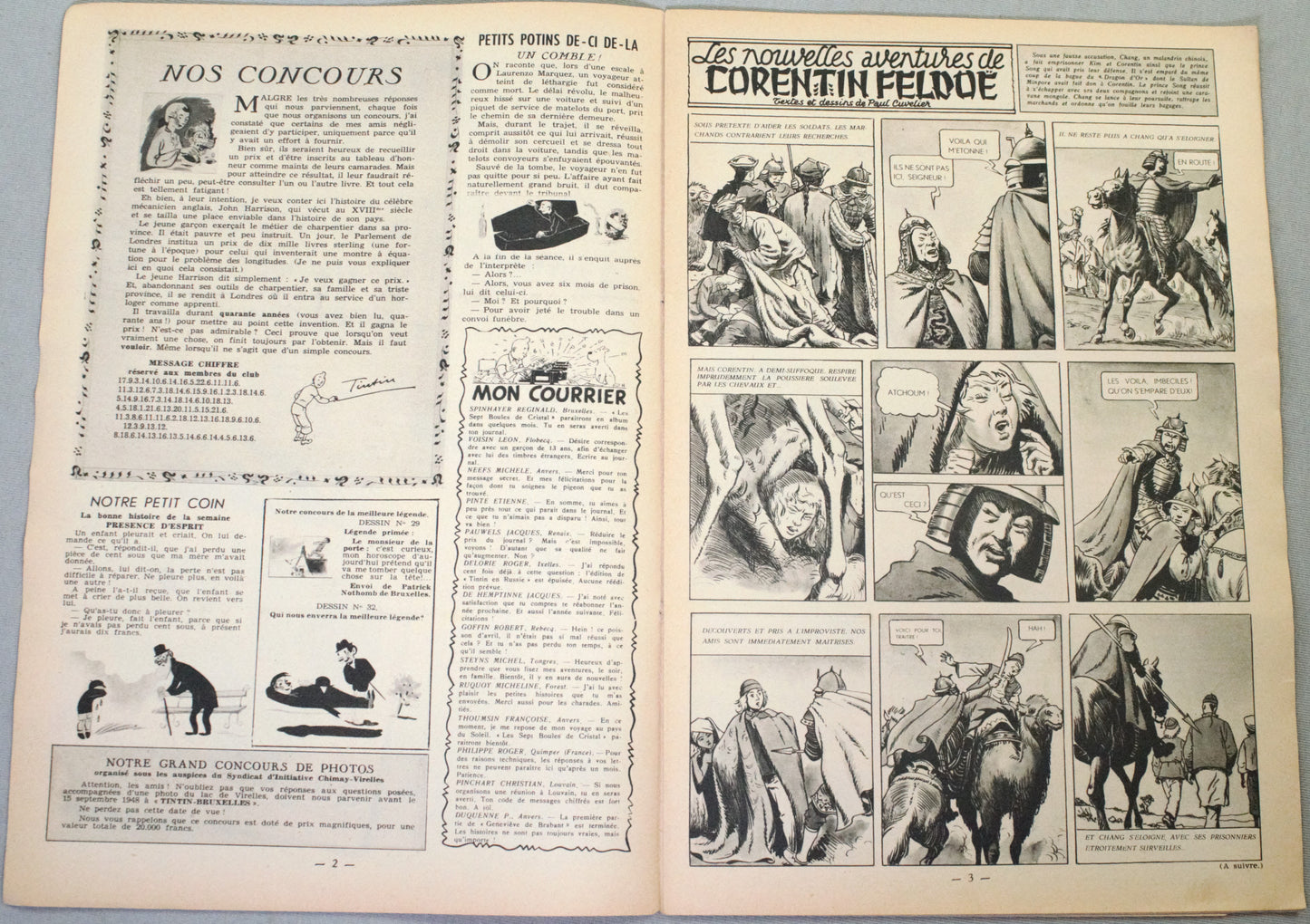 Journal Tintin Issue 22: 1948 Herge Cover Edition Vintage Comic EO Couverture