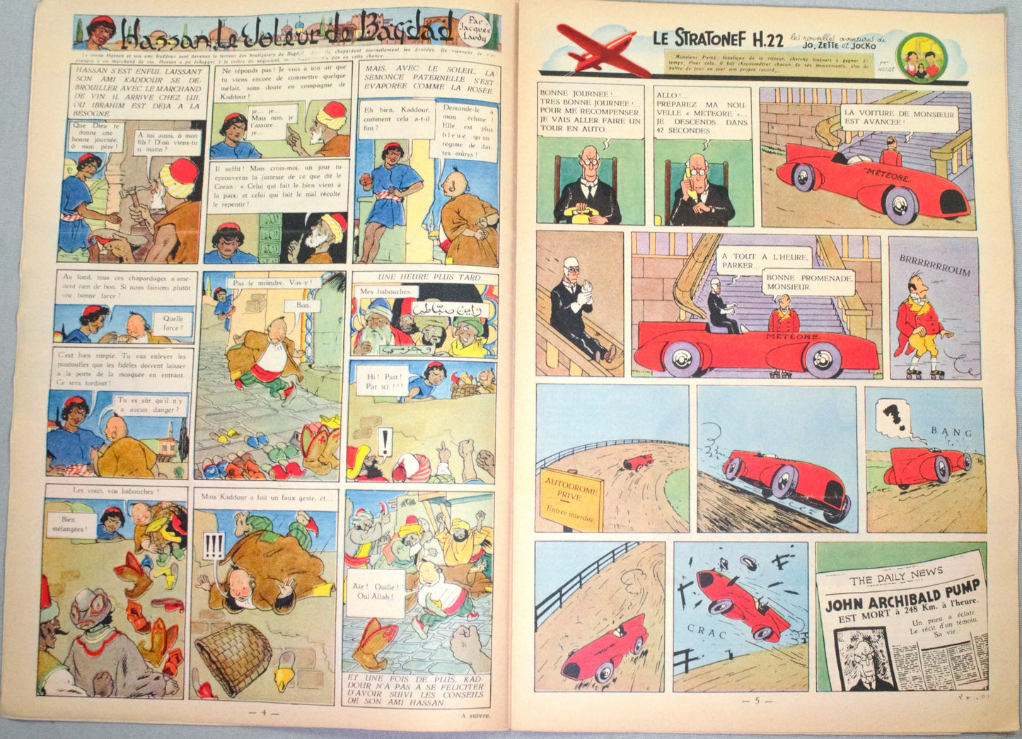 Journal Tintin Issue 22: 1948 Herge Cover Edition Vintage Comic EO Couverture
