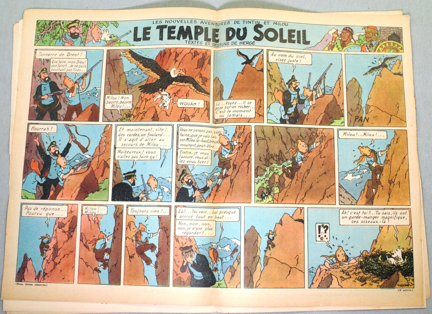 Journal Tintin Issue 35: 1947 Herge Cover Edition Originale Vintage Comic EO