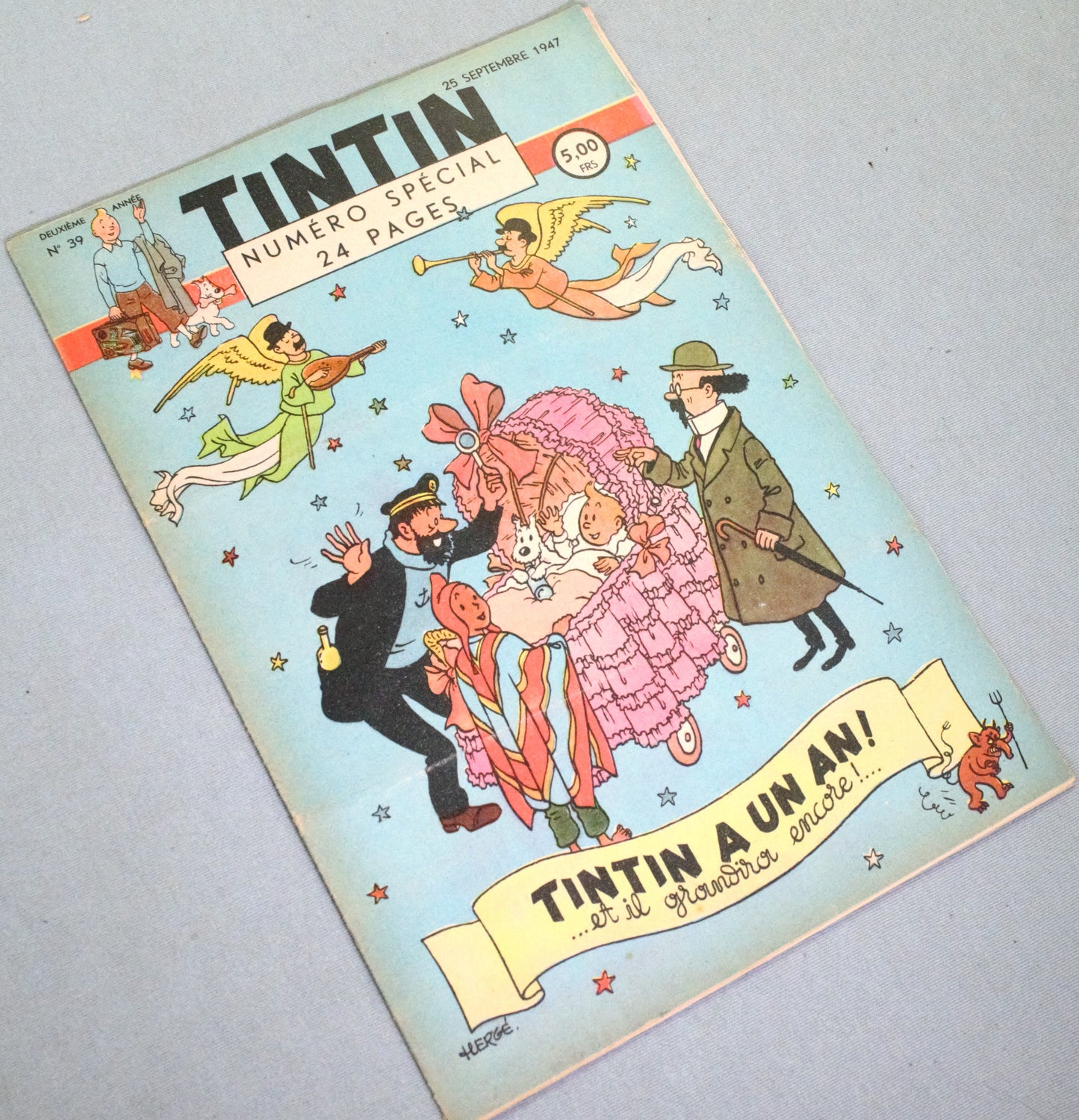 JOURNAL TINTIN Issue 39: 1947 Herge Special Cover Edition Vintage Comic EO Couverture