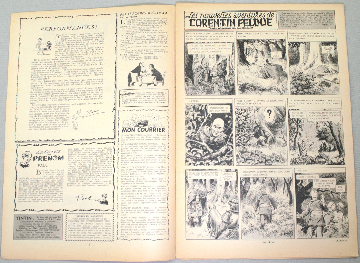 Journal Tintin Issue 29: 1948 Herge Cover Edition Vintage Comic EO Couverture