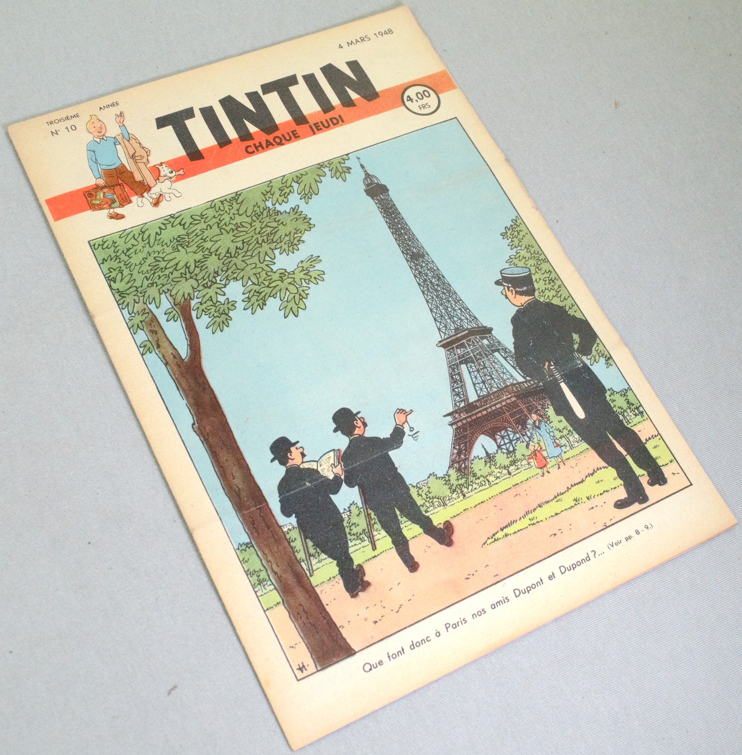 Journal Tintin Issue 10 1948 Herge Cover Edition Originale HB Vintage Comic EO