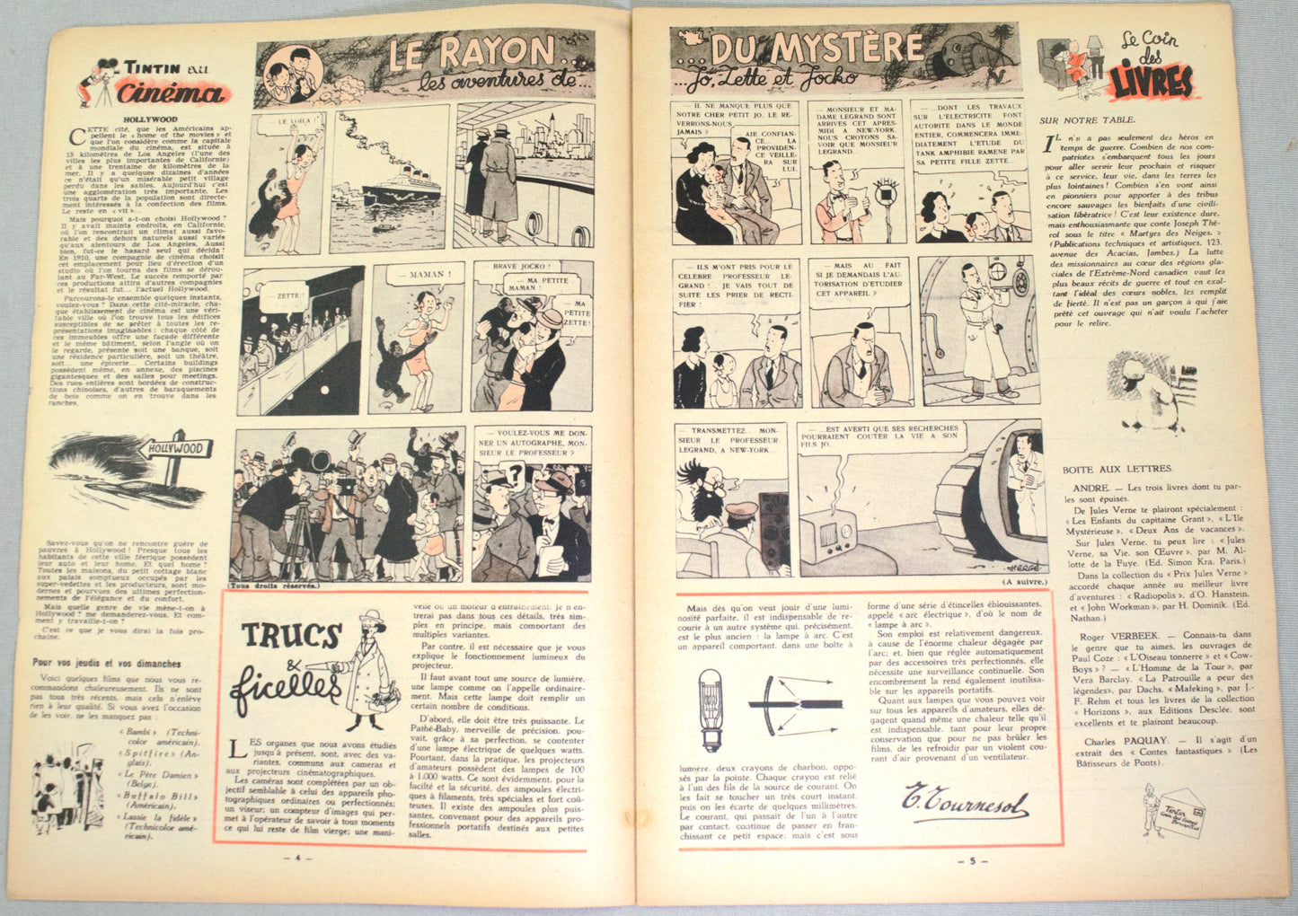Journal Tintin Issue 10 1948 Herge Cover Edition Originale HB Vintage Comic EO