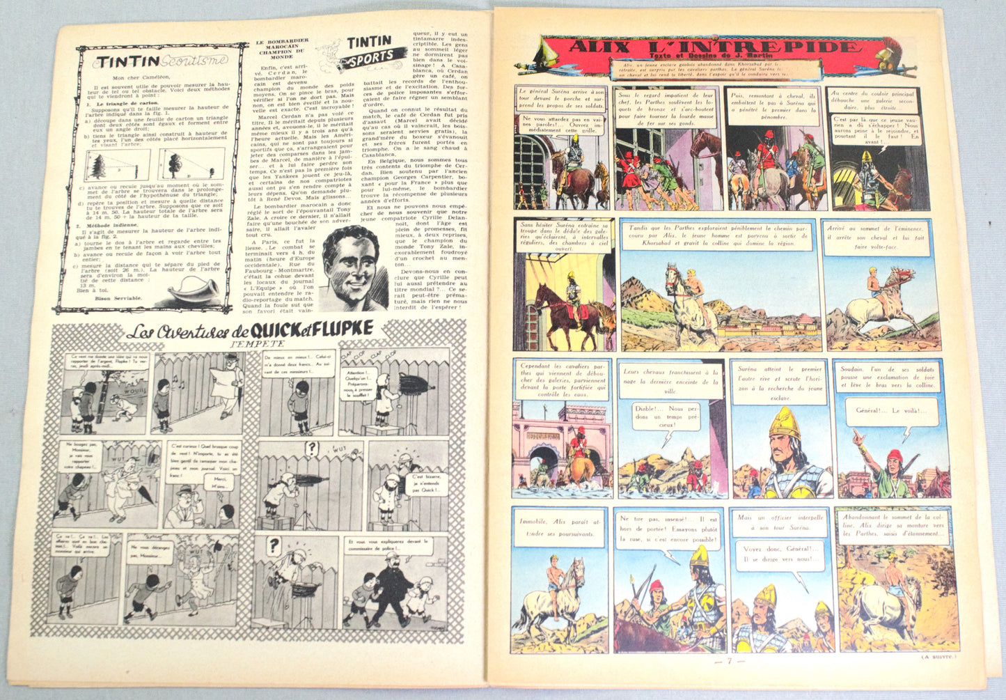 JOURNAL TINTIN Issue 45: 1948 Herge Cover Edition Vintage Comic EO Couverture