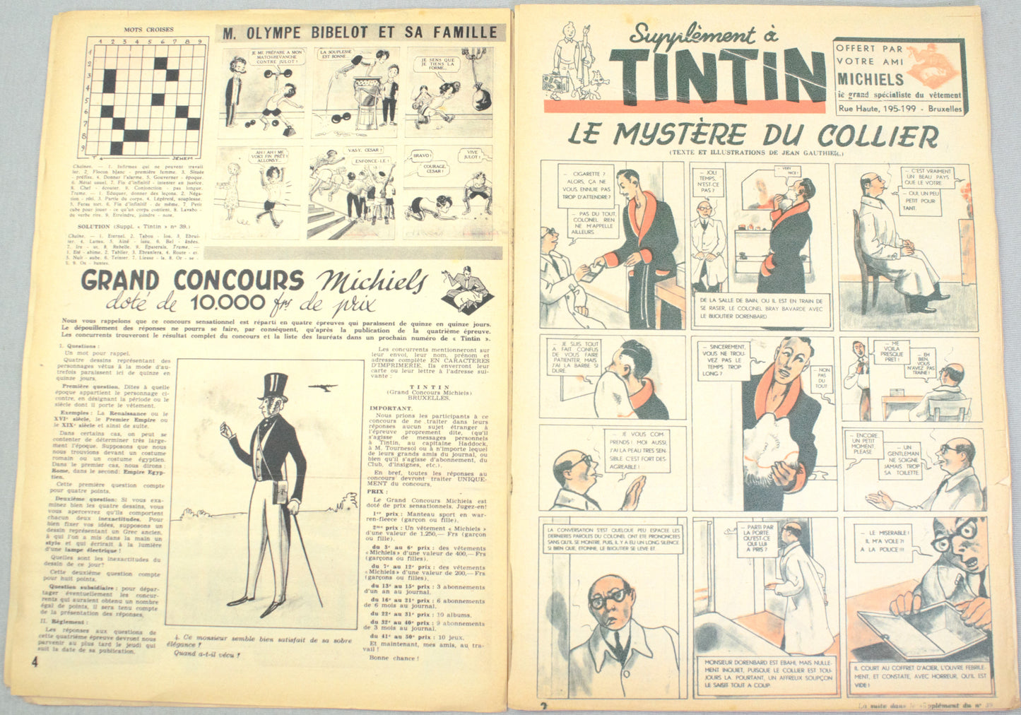 JOURNAL TINTIN Issue 52: 1947 Herge Christmas Cover Edition Vintage Comic EO Couverture