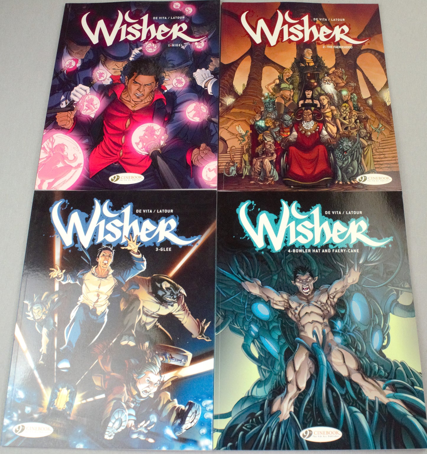 Wisher Volumes 1-4 UK Cinebook Paperback Comic Books by Latour & De Vita FULL SET