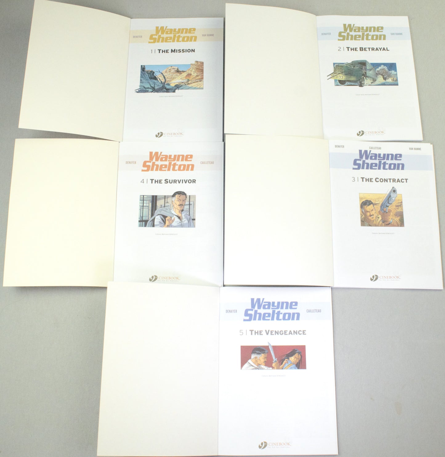 Wayne Shelton Volumes 1-5 Cinebook Paperback Comic Book by Denayer/Van Hamme FULL SET