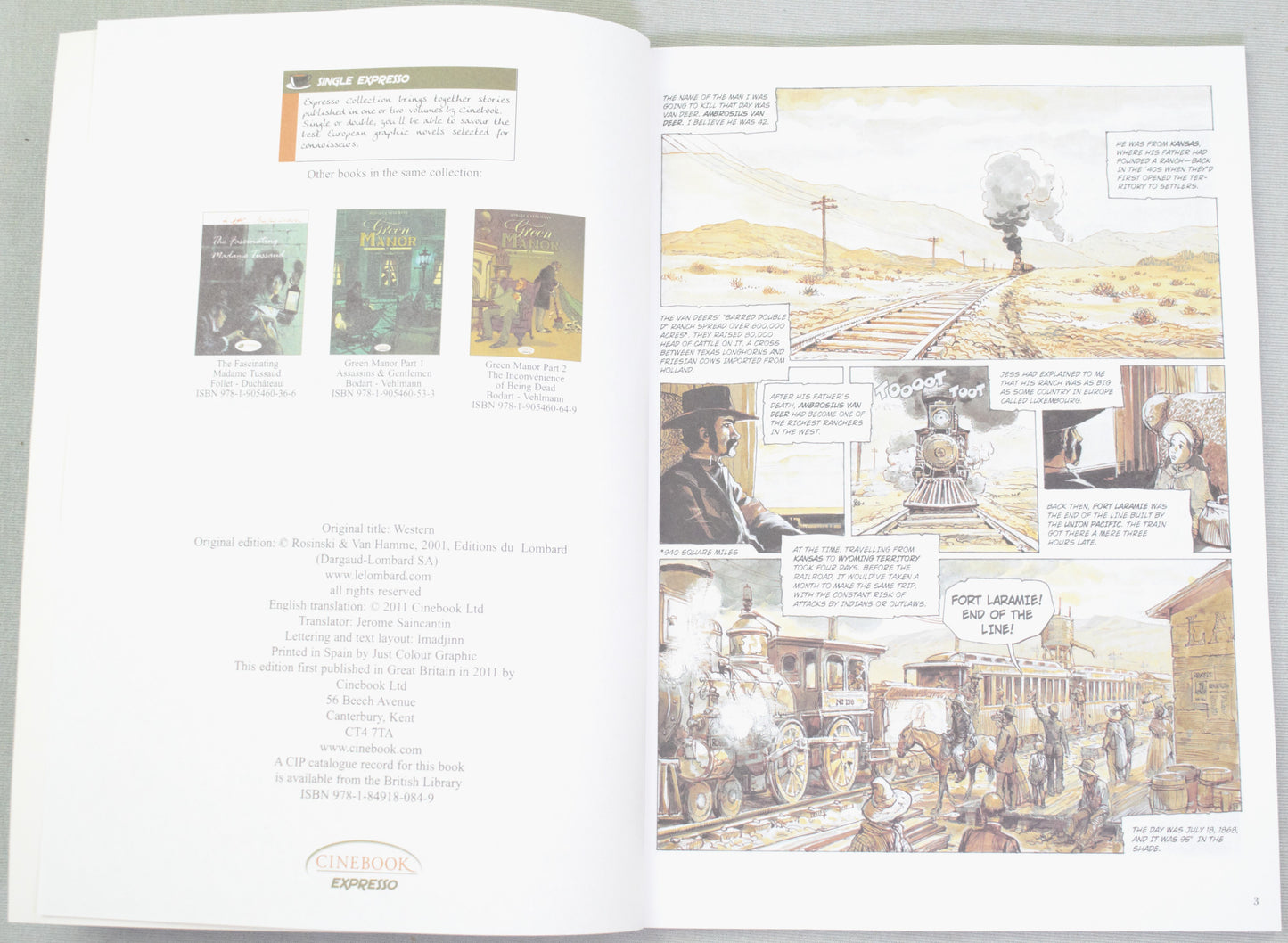 Western - UK Cinebook Espresso Collection Paperback Comic Book by Rosinski & Van Hamme