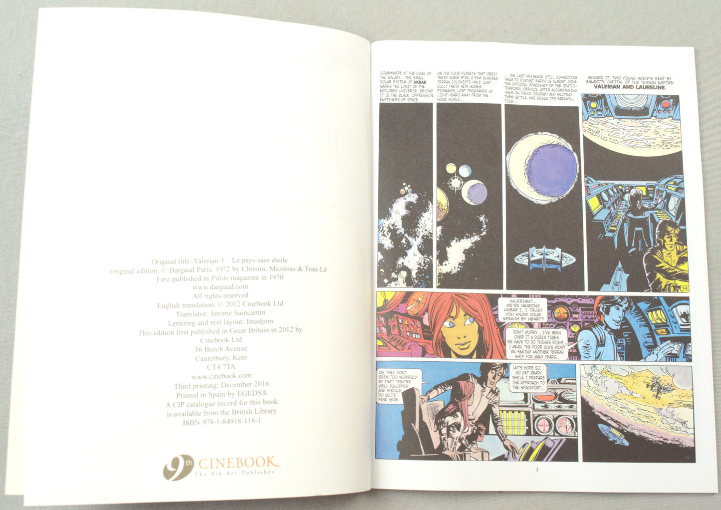 Valerian Volume 3 -"The Land Without Stars" Cinebook Paperback Comic Book by Mezieres & Christin