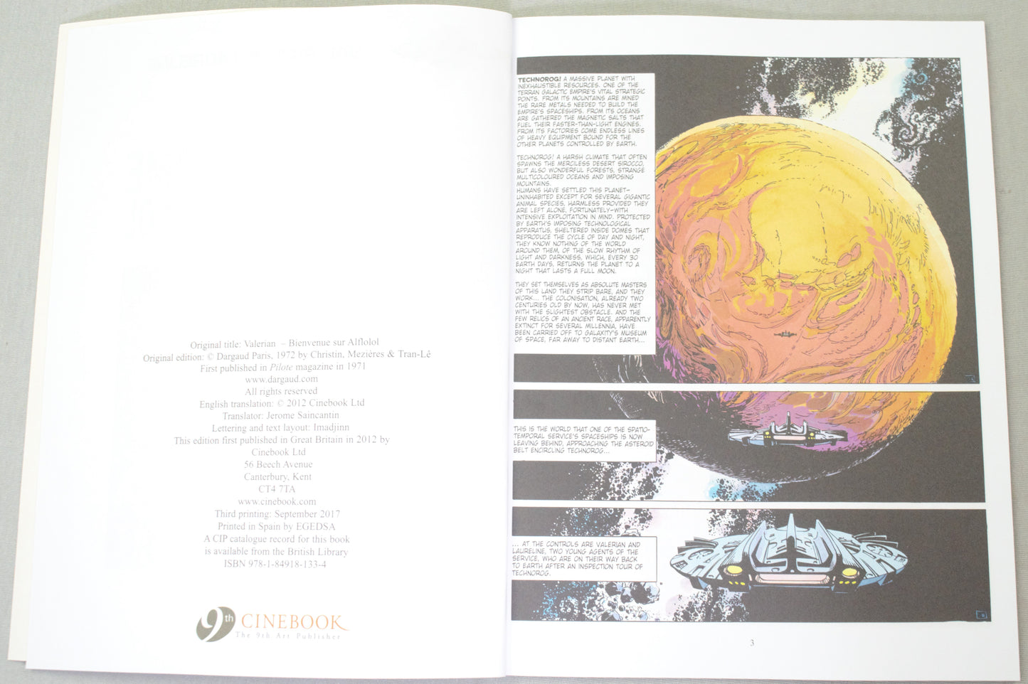 Valerian Volume 4 - "Welcome to Alflolol" Cinebook Paperback Comic Book by Mezieres & Christin