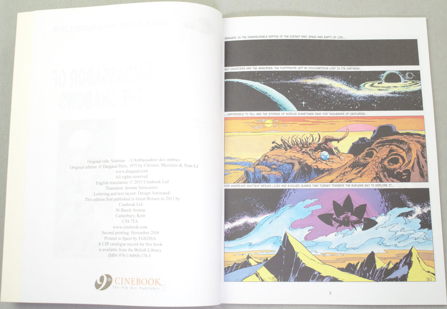 Valerian Volume 6 - "Ambassador of The Shadows" Cinebook Paperback Comic Book by Mezieres & Christin