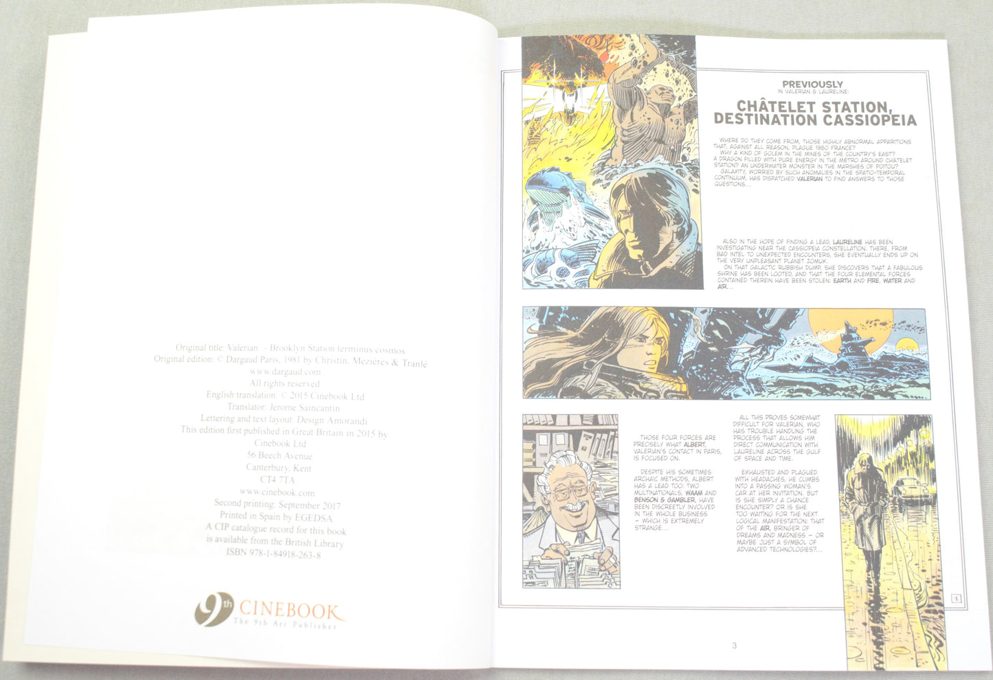 Valerian Volume 10 - "Brooklyn Line, Terminus Cosmos" Cinebook Paperback Comic Book by Mezieres & Christin