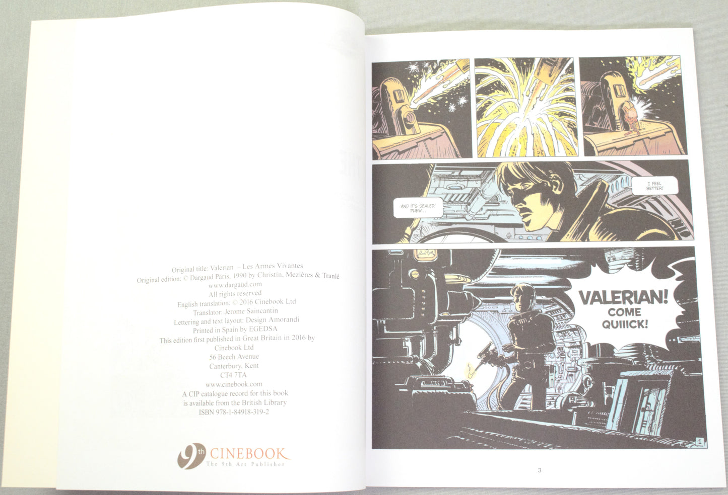 Valerian Volume 14 - "The Living Weapons" Cinebook Paperback Comic Book by Mezieres & Christin