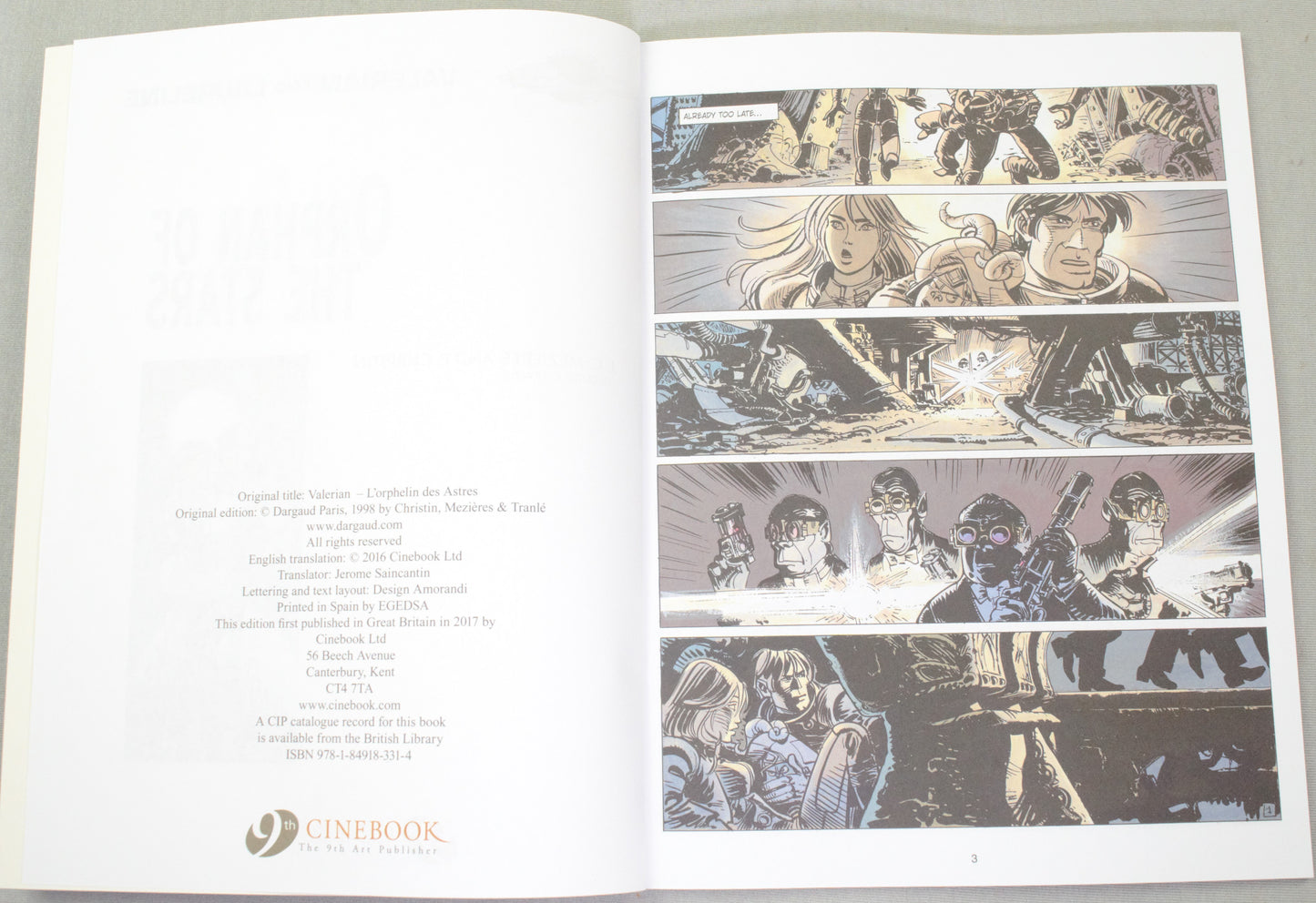 Valerian Volume 17 - "Orphans of The Stars" Cinebook Paperback Comic Book by Mezieres & Christin