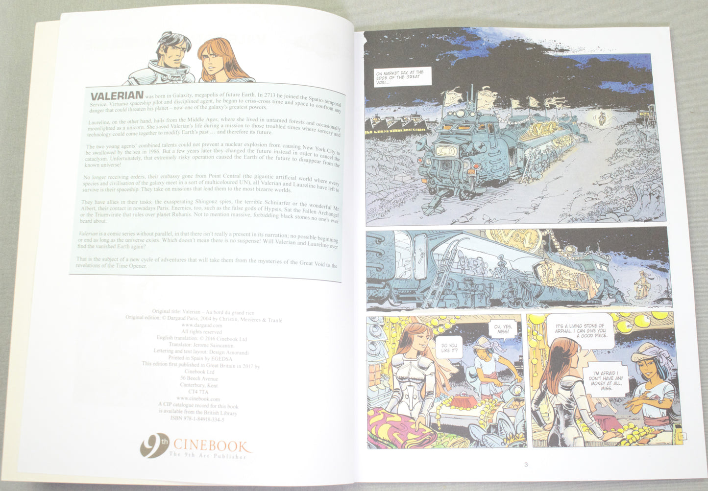 Valerian Volume 19 - "At the Edge of the Great Void" Cinebook Paperback Comic Book by Mezieres & Christin