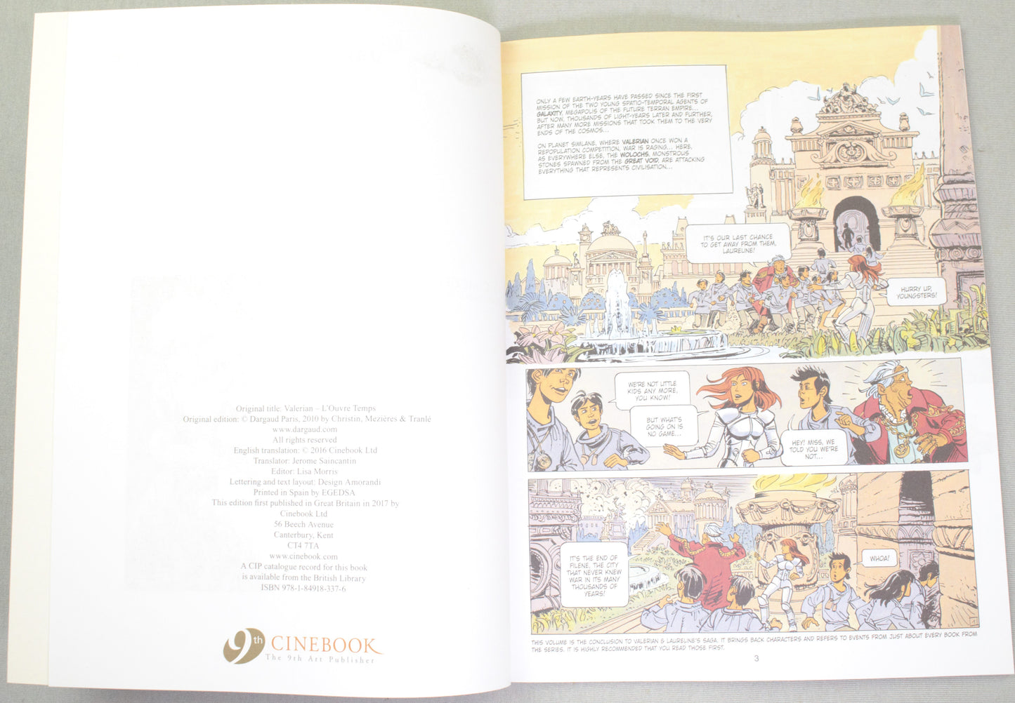 Valerian Volume 21 - "The Time Opener" Cinebook Paperback Comic Book by Mezieres & Christin
