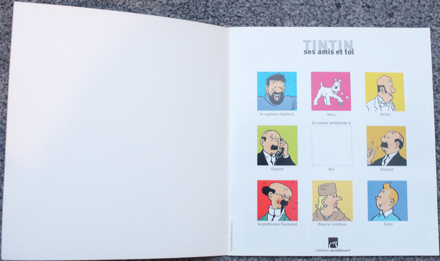 Tintin a Moulinsart Rare LTD Release 2002 Tintin Sticker Book Editions Moulinsart