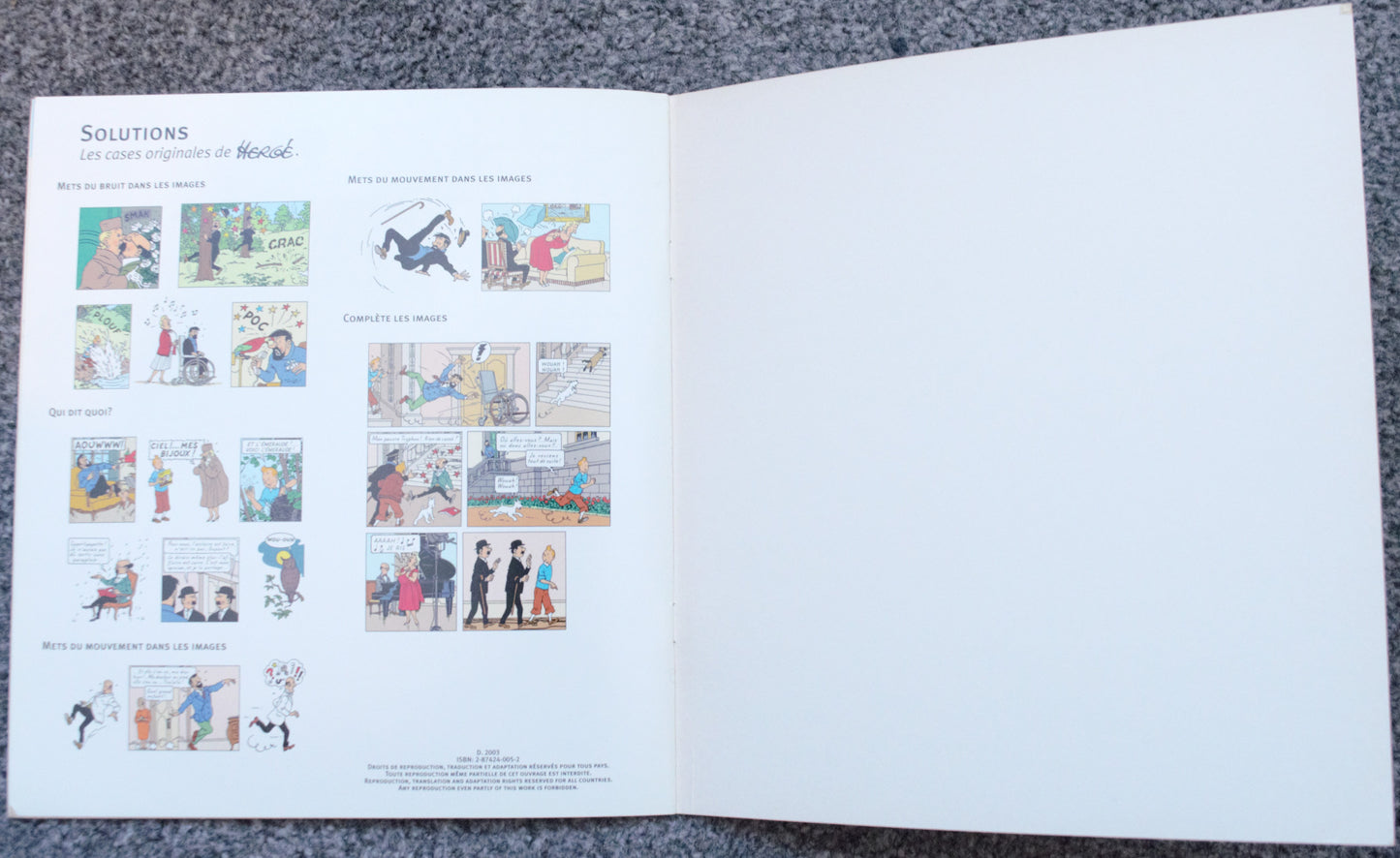 Tintin a Moulinsart Rare LTD Release 2002 Tintin Sticker Book Editions Moulinsart