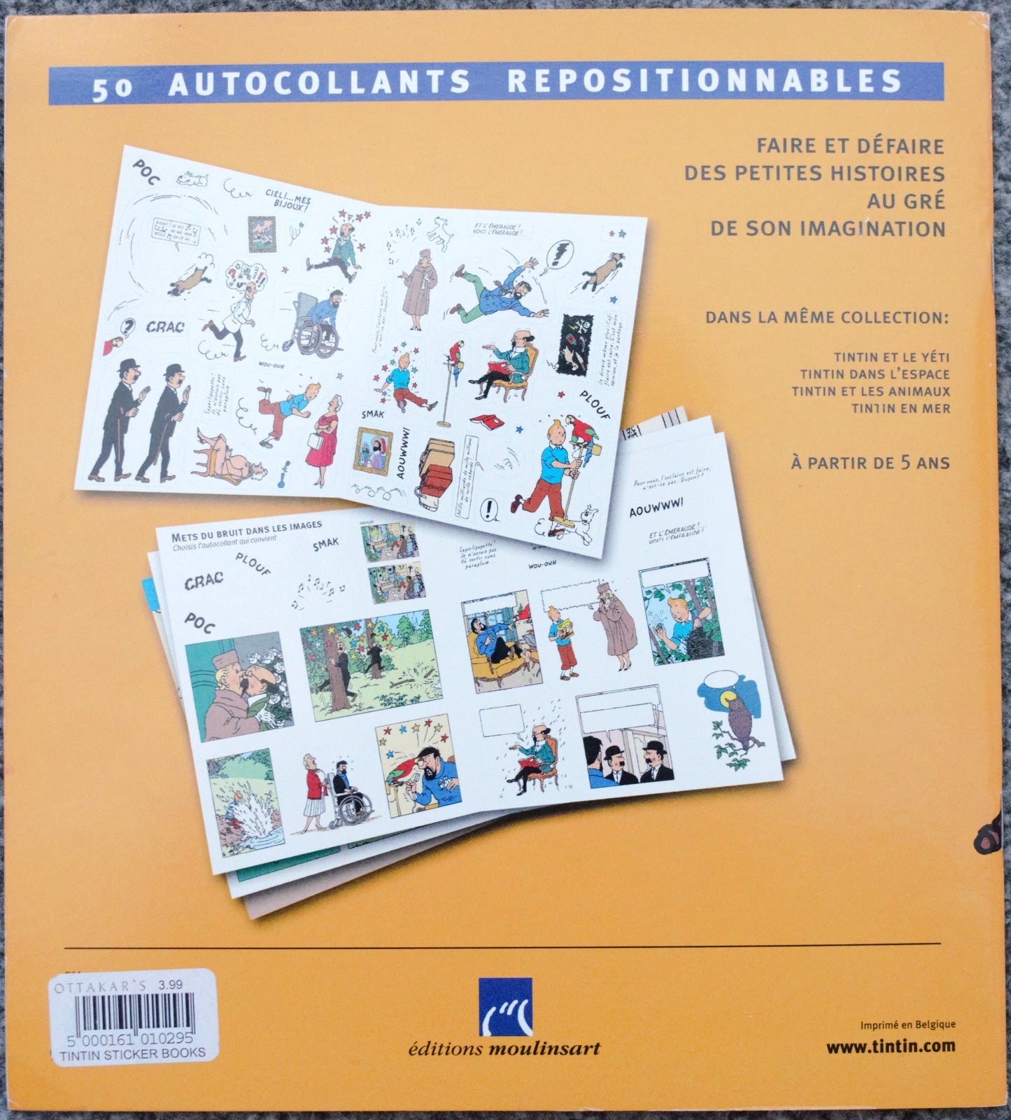 Tintin a Moulinsart Rare LTD Release 2002 Tintin Sticker Book Editions Moulinsart
