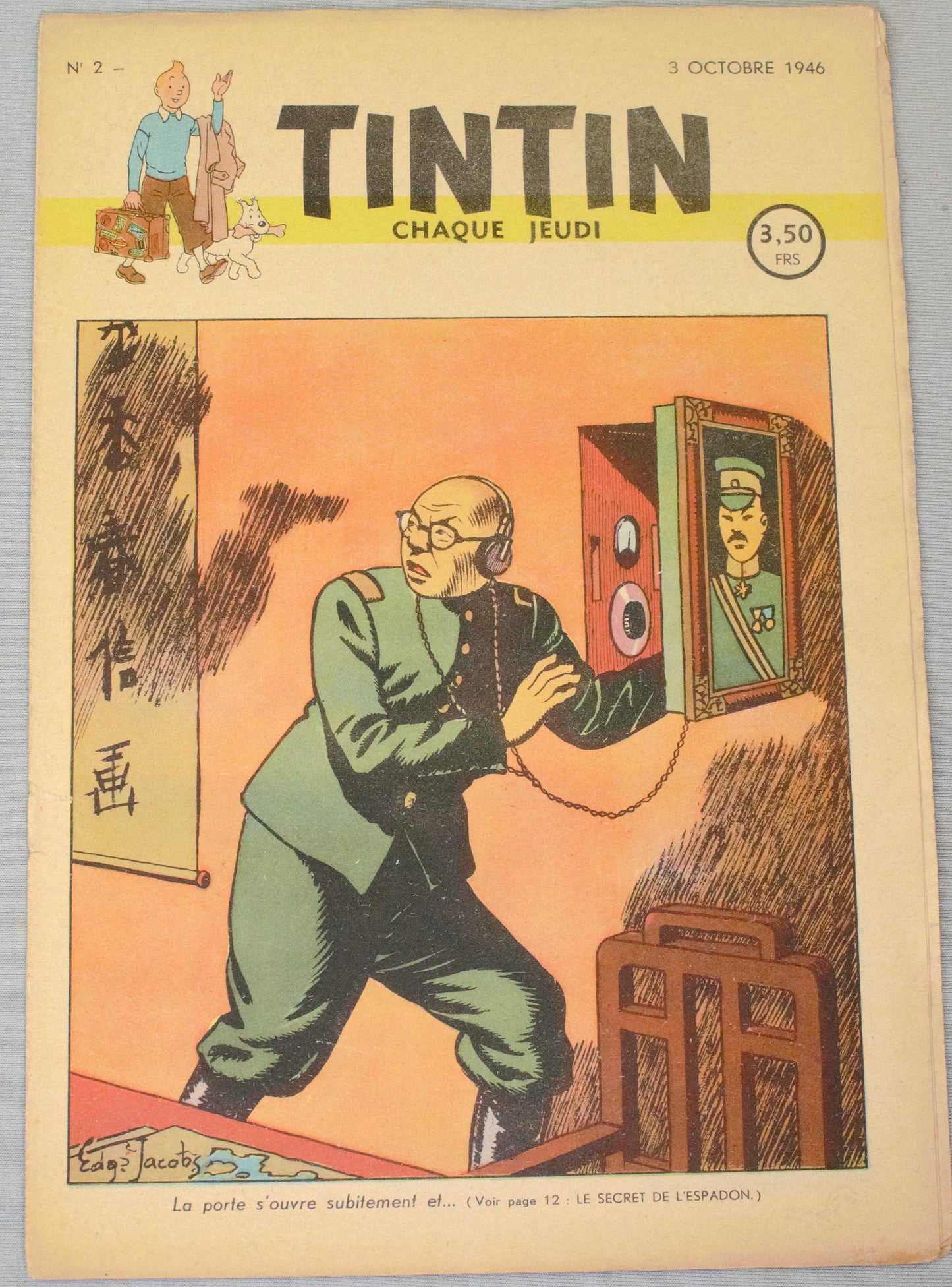 Journal Tintin Issue 2: 1946 Edgar P.Jacobs Cover Edition Originale Vintage Comic EO