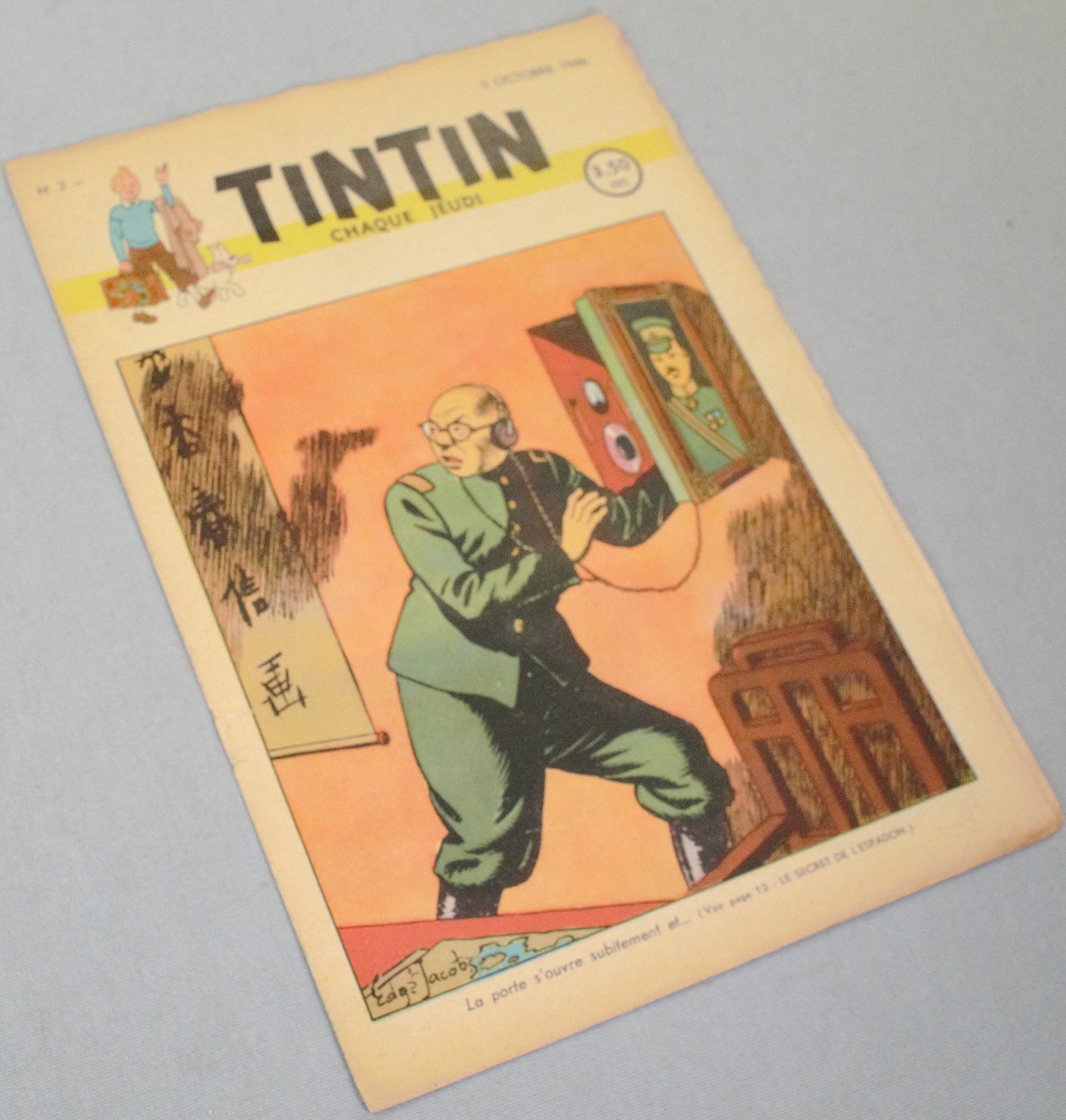 Journal Tintin Issue 2: 1946 Edgar P.Jacobs Cover Edition Originale Vintage Comic EO